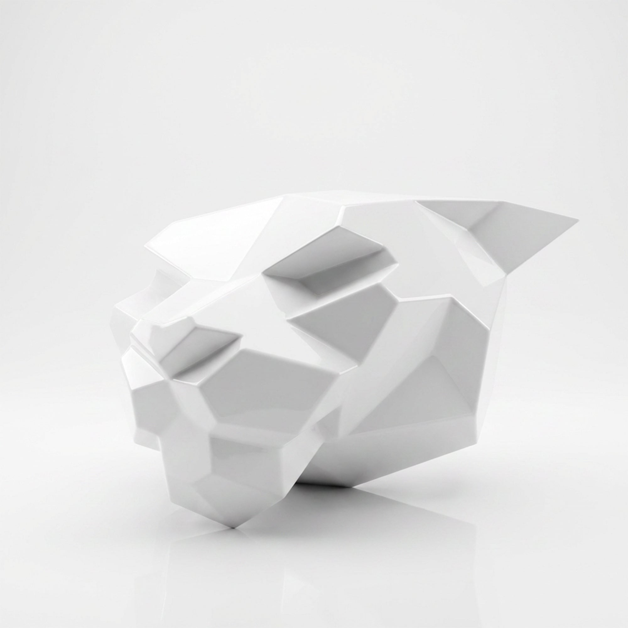 Sculpture Tête de Panthère Murale Facettée - Sculpture Origami