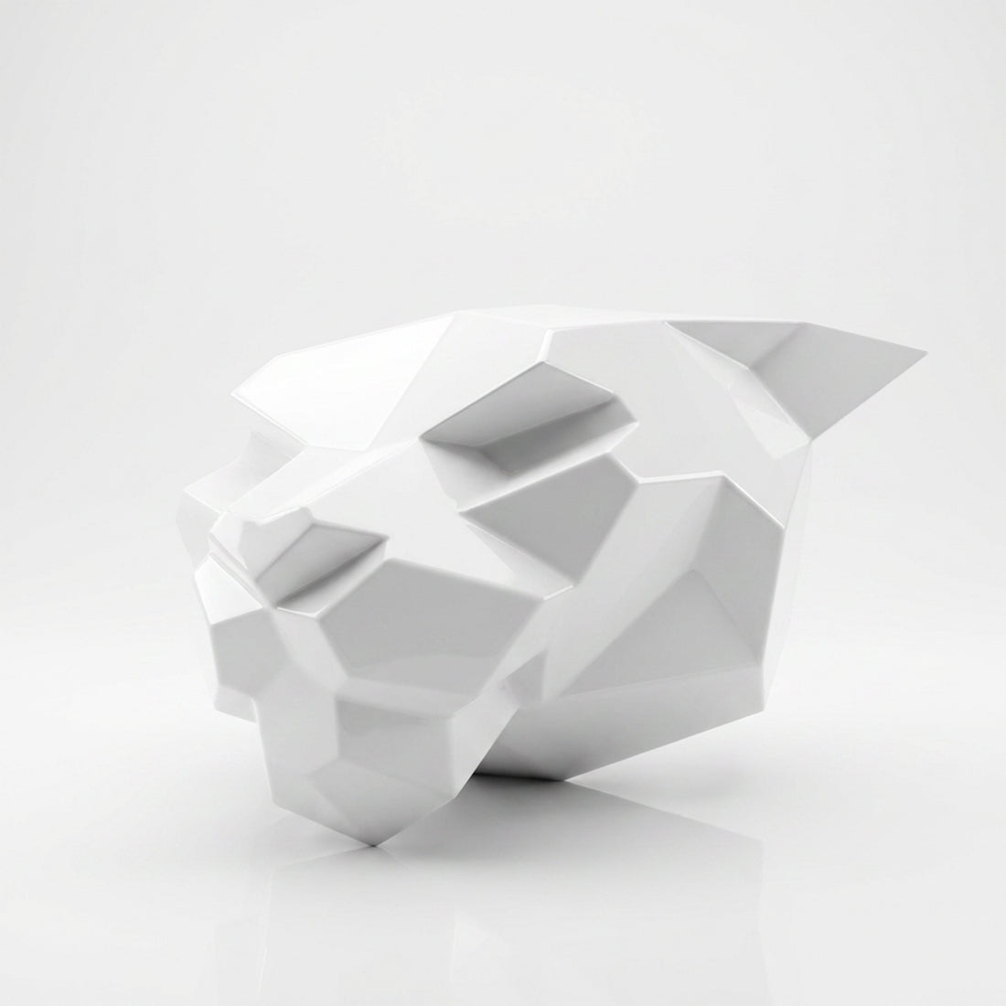Sculpture Tête de Panthère Murale Facettée - Sculpture Origami