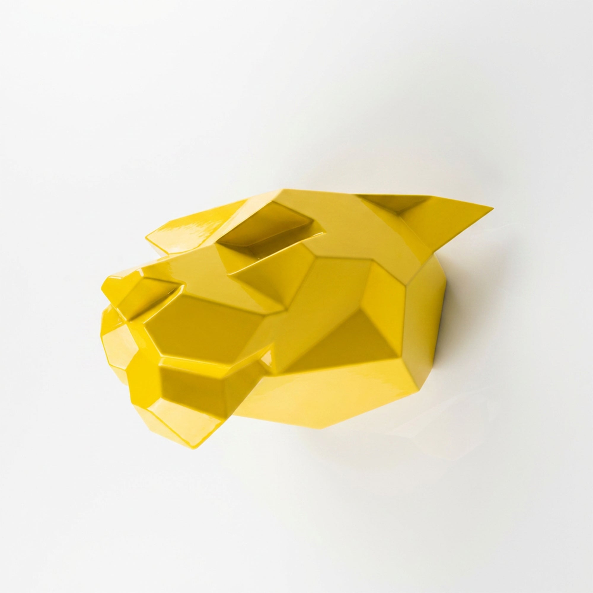 Sculpture Tête de Panthère Murale Facettée - Sculpture Origami