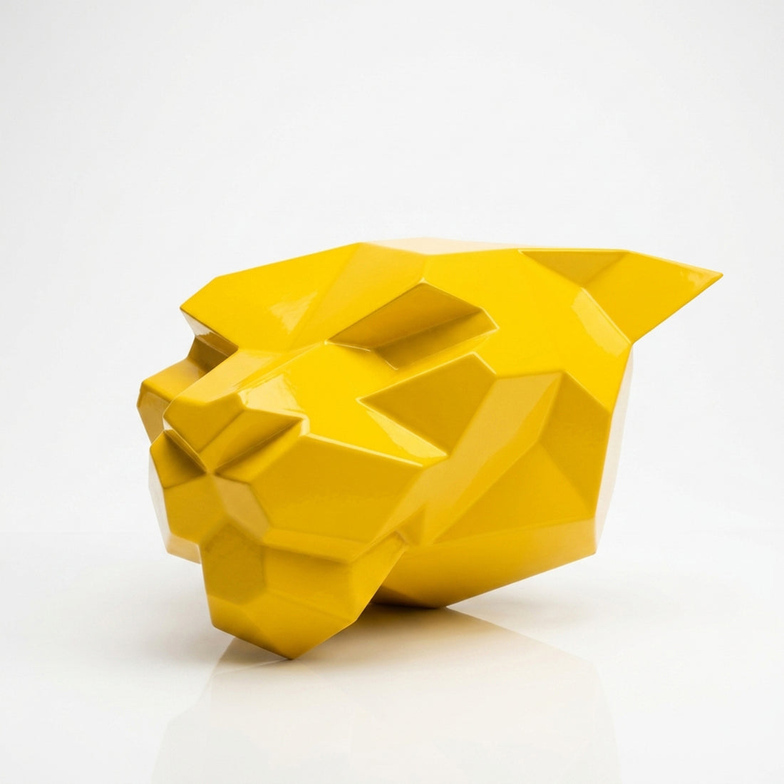 Sculpture Tête de Panthère Murale Facettée - Sculpture Origami