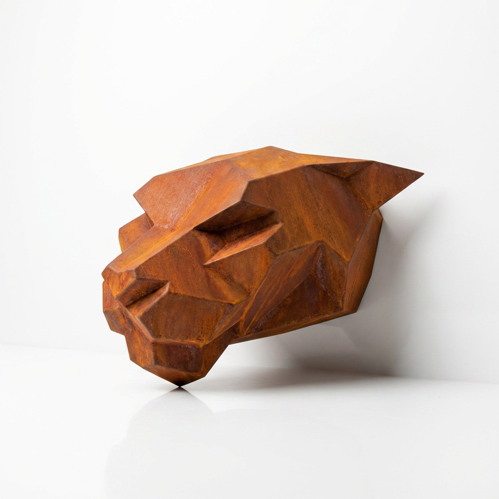 Sculpture Tête de Panthère Murale Facettée - Sculpture Origami