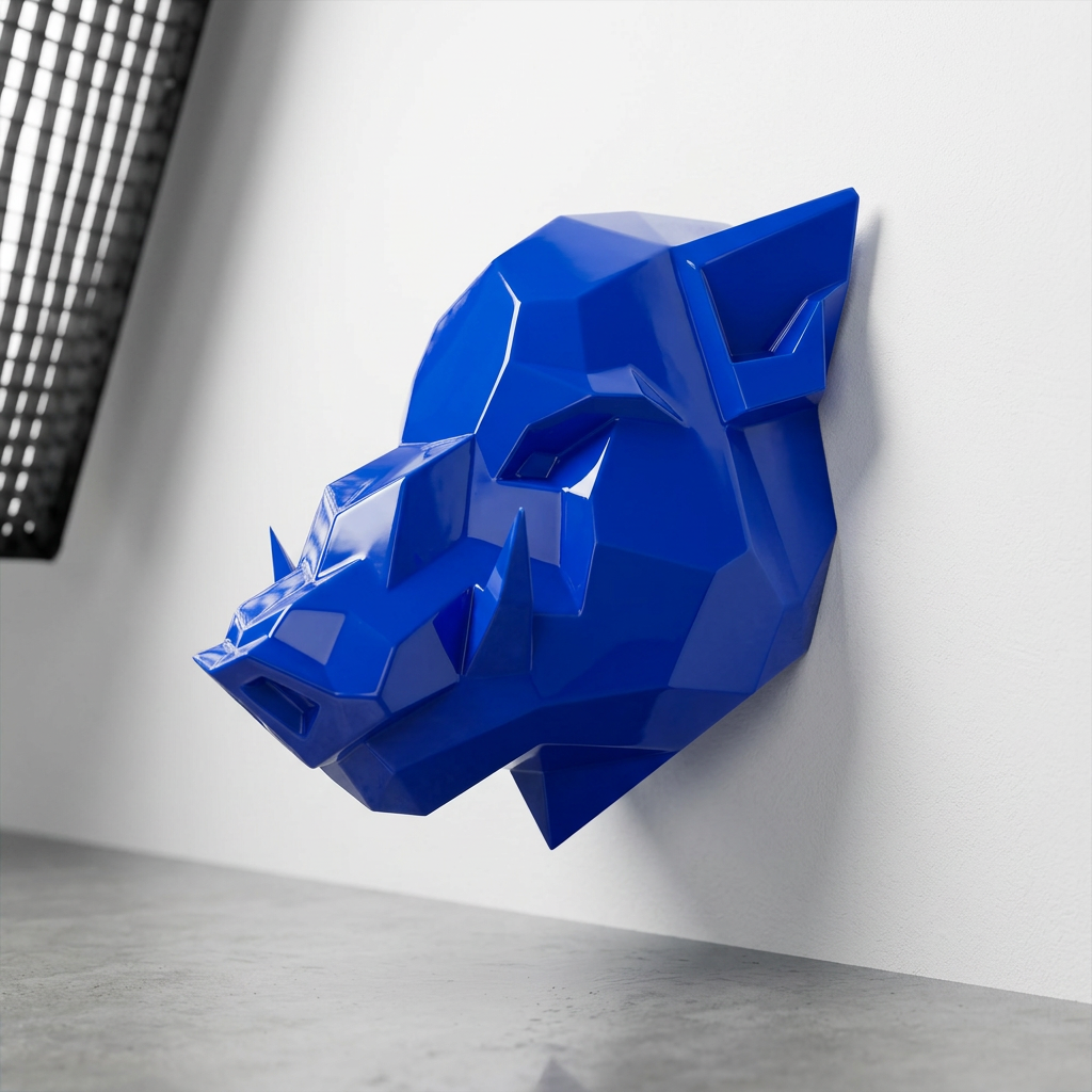 Sculpture Tête de Sanglier Murale Facettée - Sculpture Origami