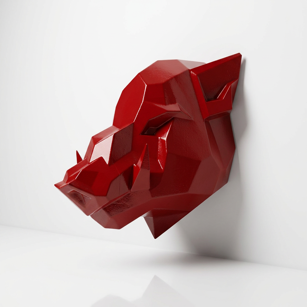 Sculpture Tête de Sanglier Murale Facettée - Sculpture Origami