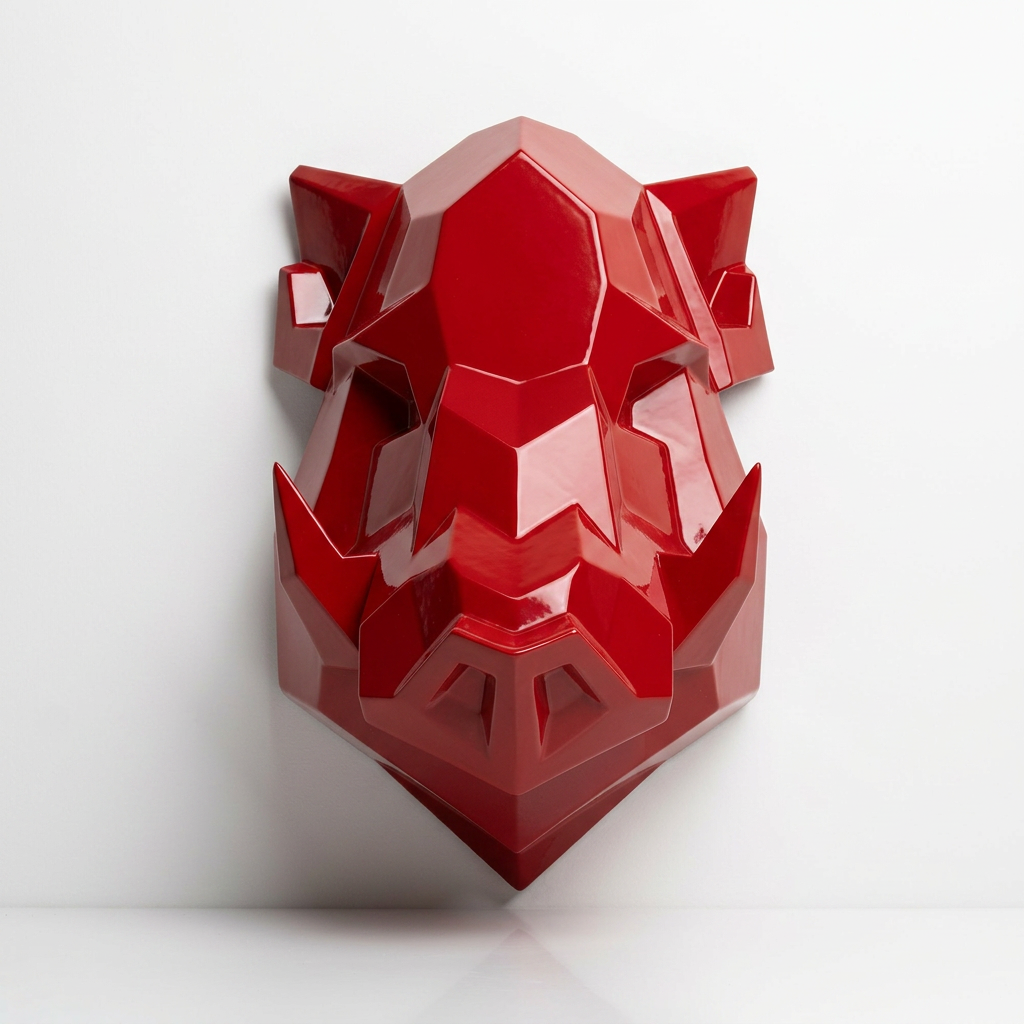 Sculpture Tête de Sanglier Murale Facettée - Sculpture Origami