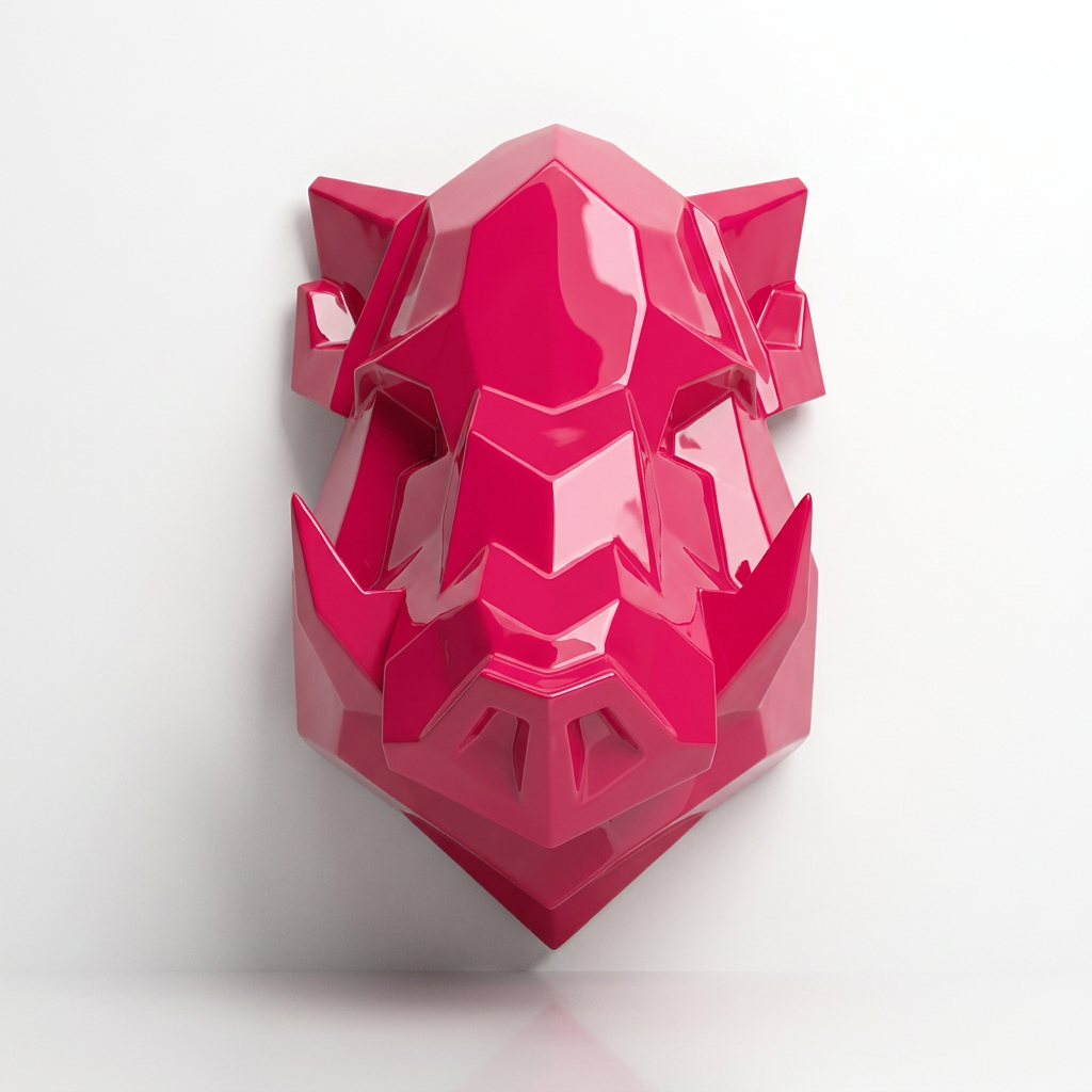 Sculpture Tête de Sanglier Murale Facettée - Sculpture Origami