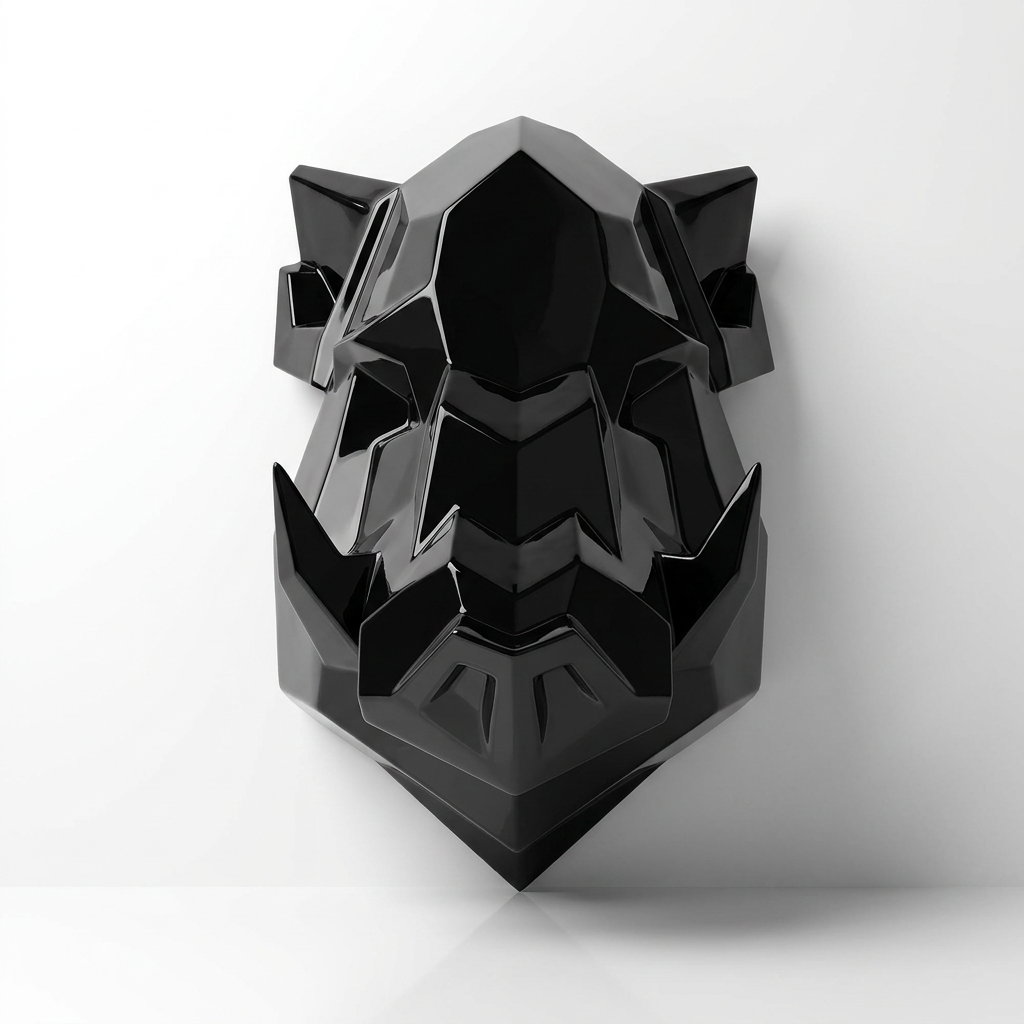 Sculpture Tête de Sanglier Murale Facettée - Sculpture Origami