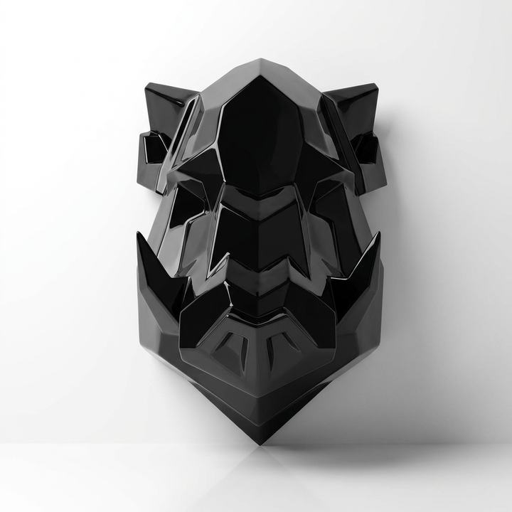Sculpture Tête de Sanglier Murale Facettée - Sculpture Origami