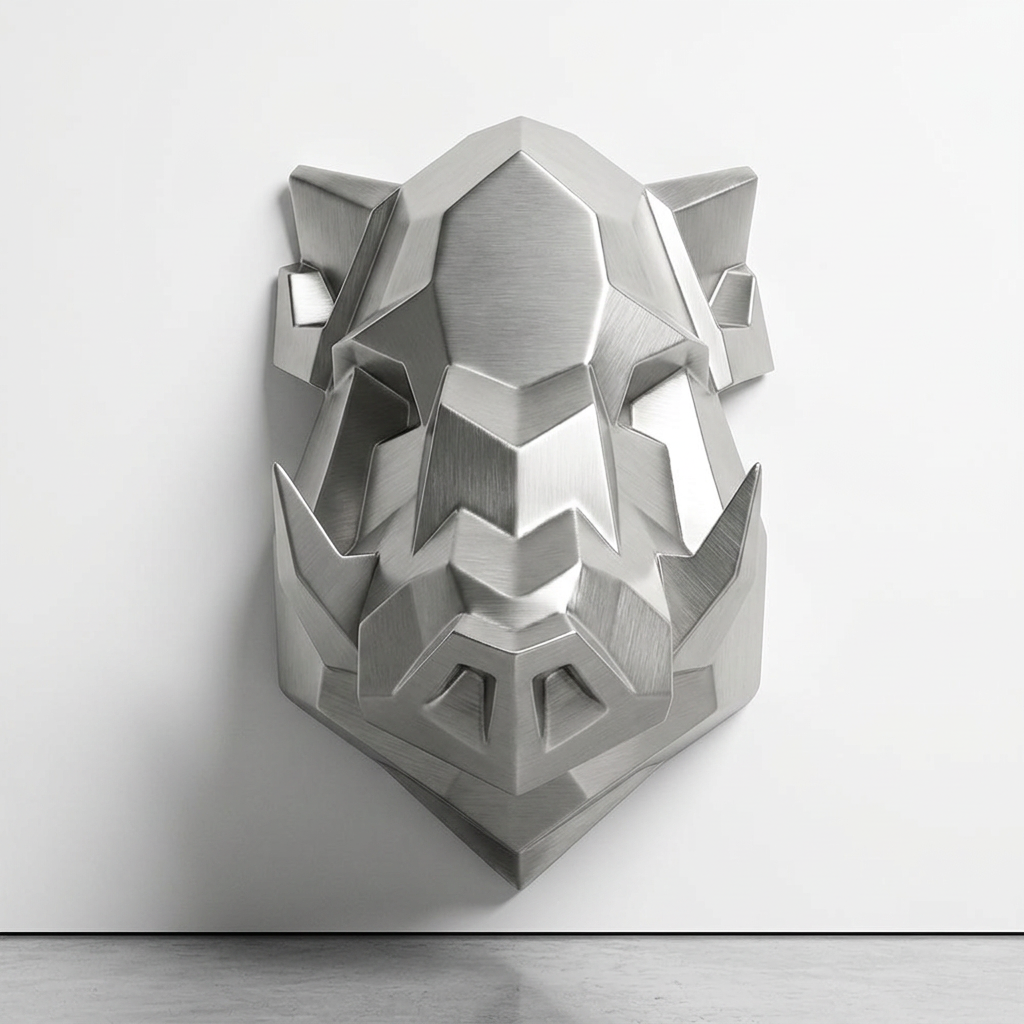 Sculpture Tête de Sanglier Murale Facettée - Sculpture Origami