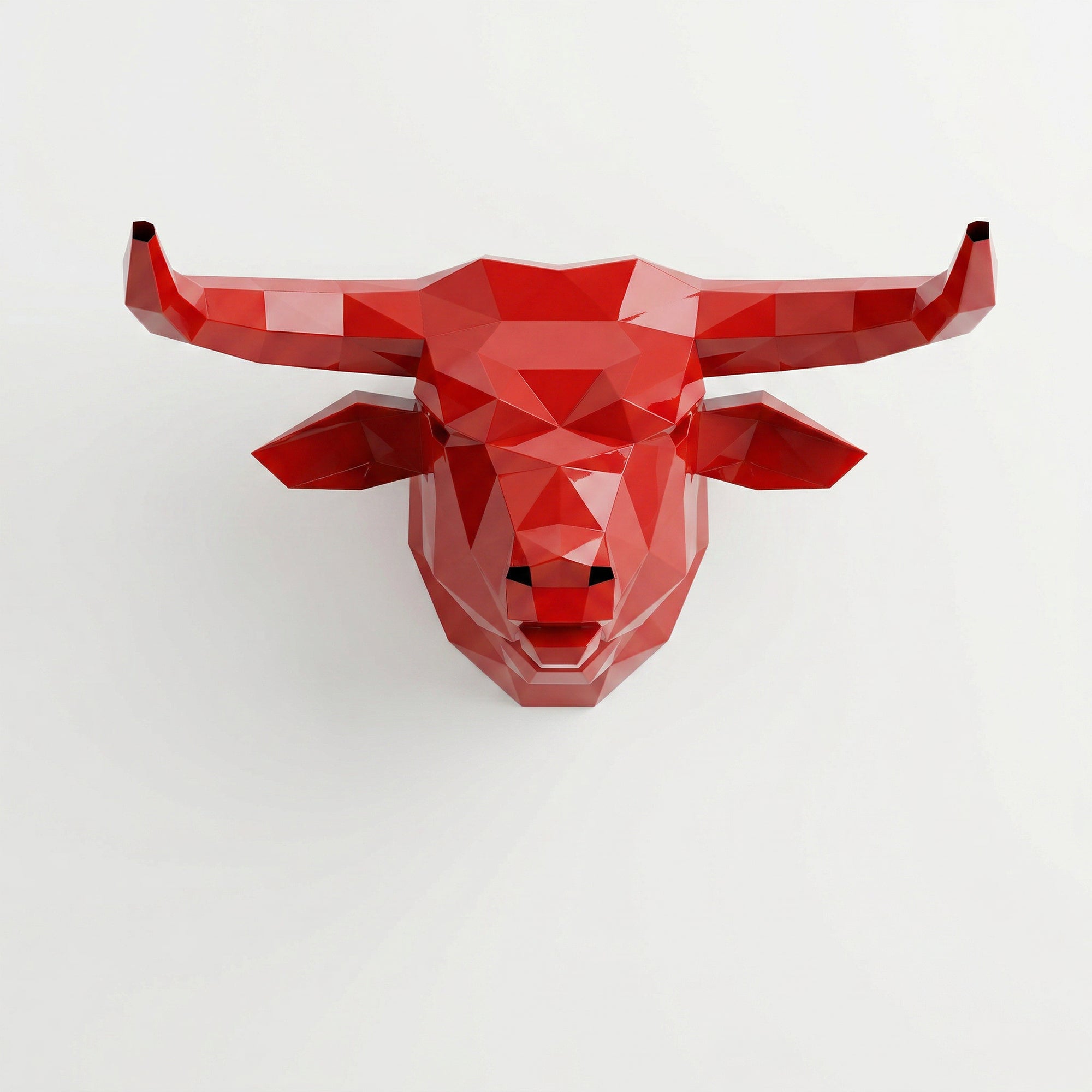 Sculpture Tête de Taureau Polygone - Sculpture Origami