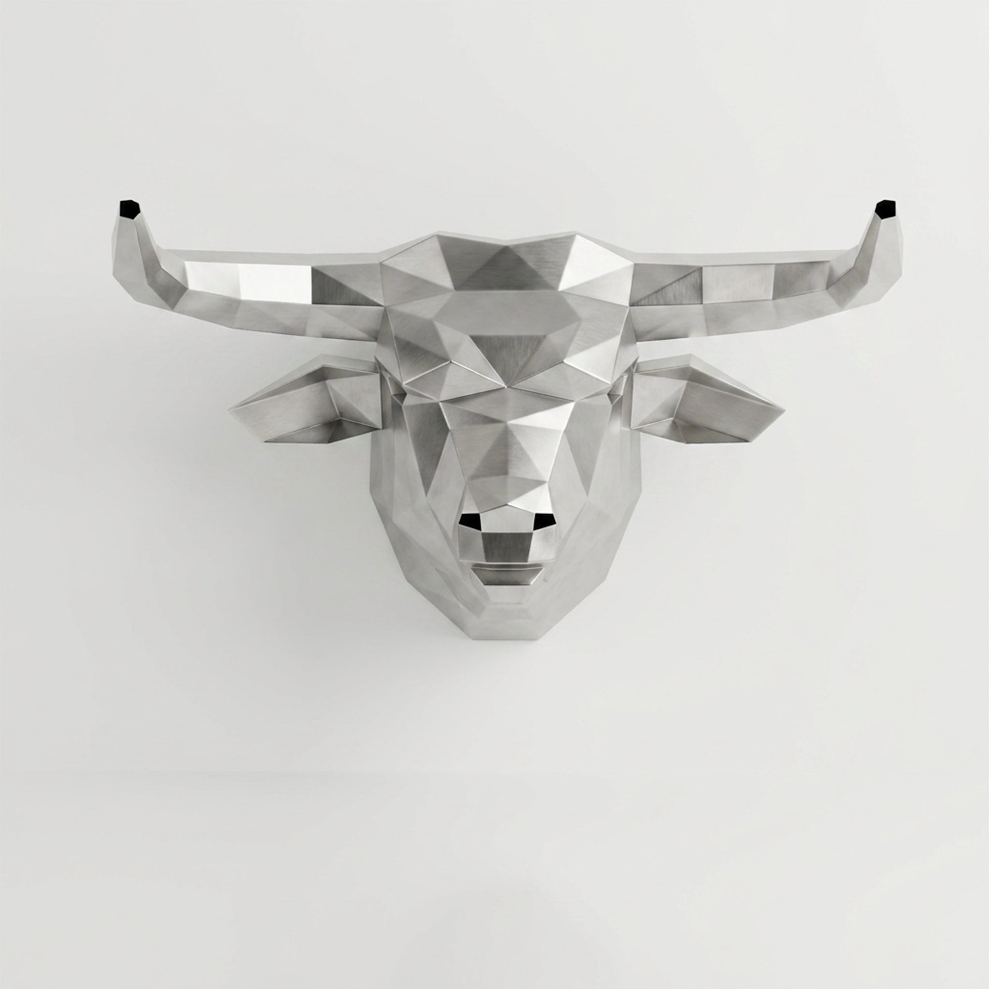 Sculpture Tête de Taureau Polygone - Sculpture Origami