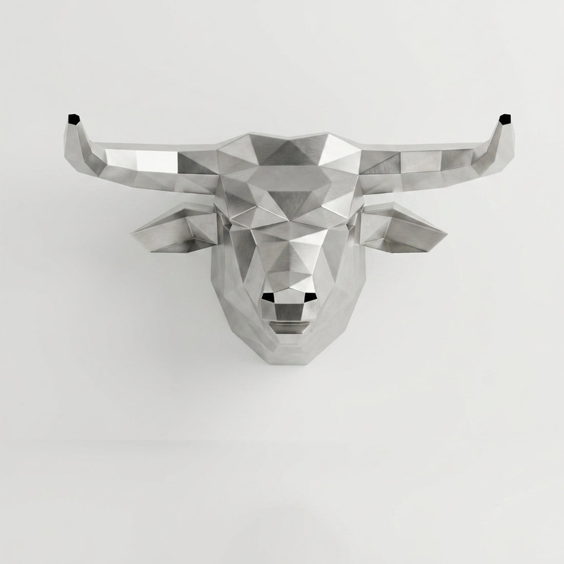 Sculpture Tête de Taureau Polygone - Sculpture Origami