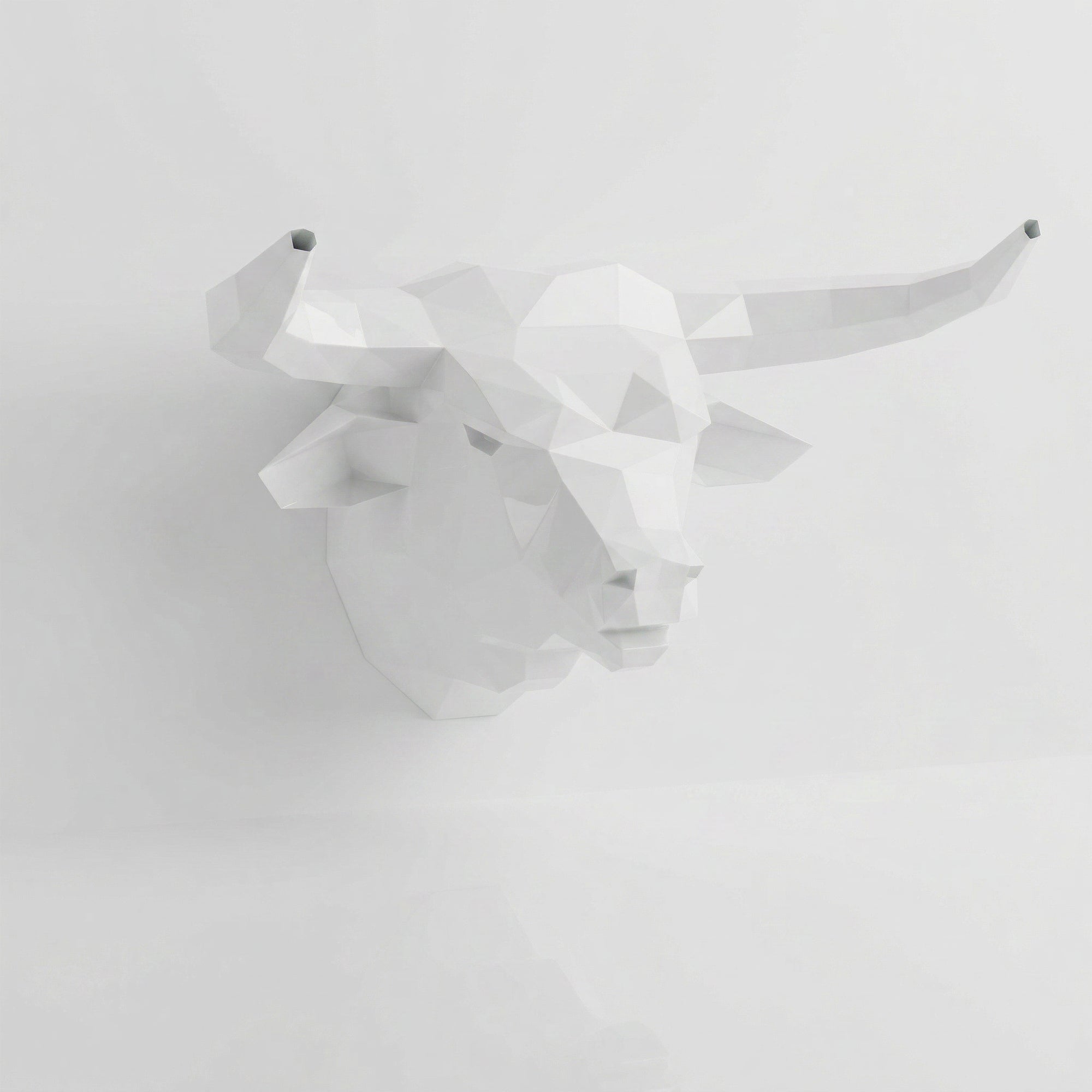 Sculpture Tête de Taureau Polygone - Sculpture Origami