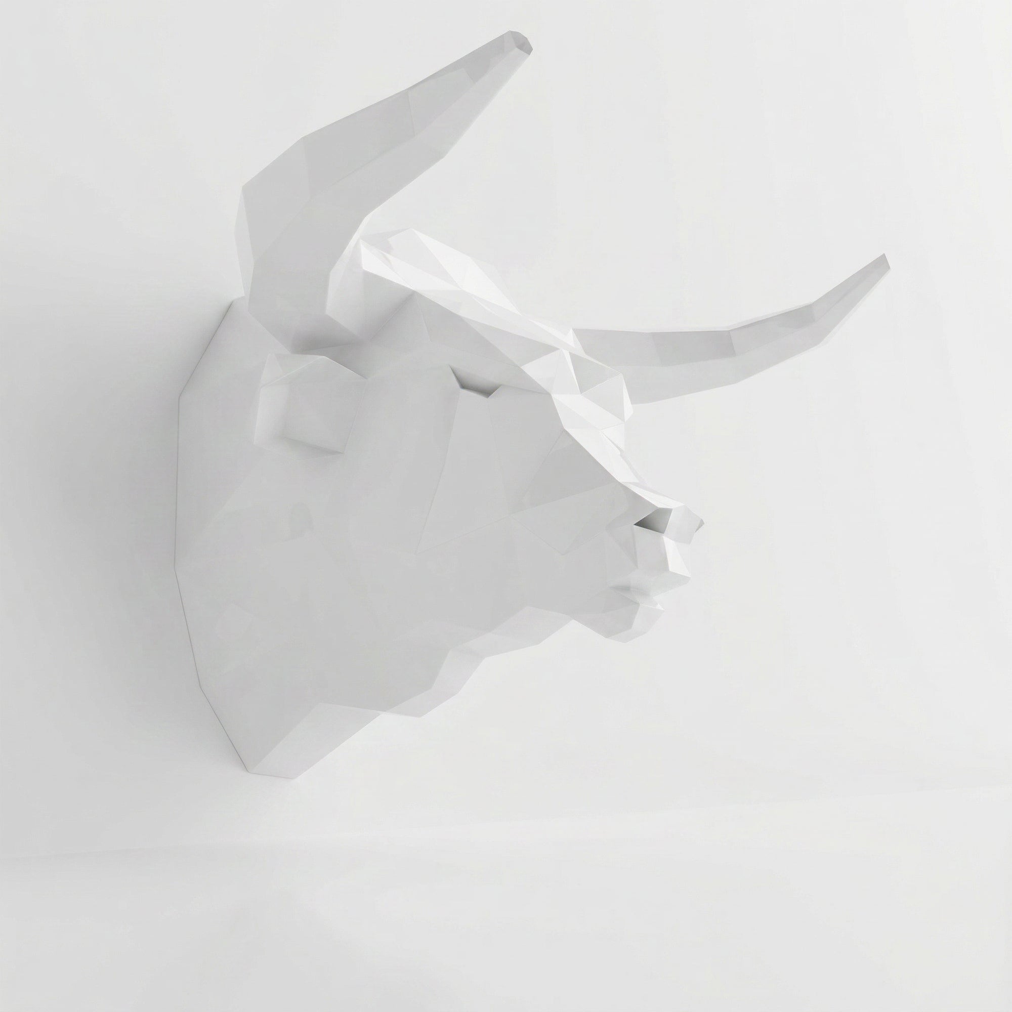 Sculpture Tête de Taureau Polygone - Sculpture Origami