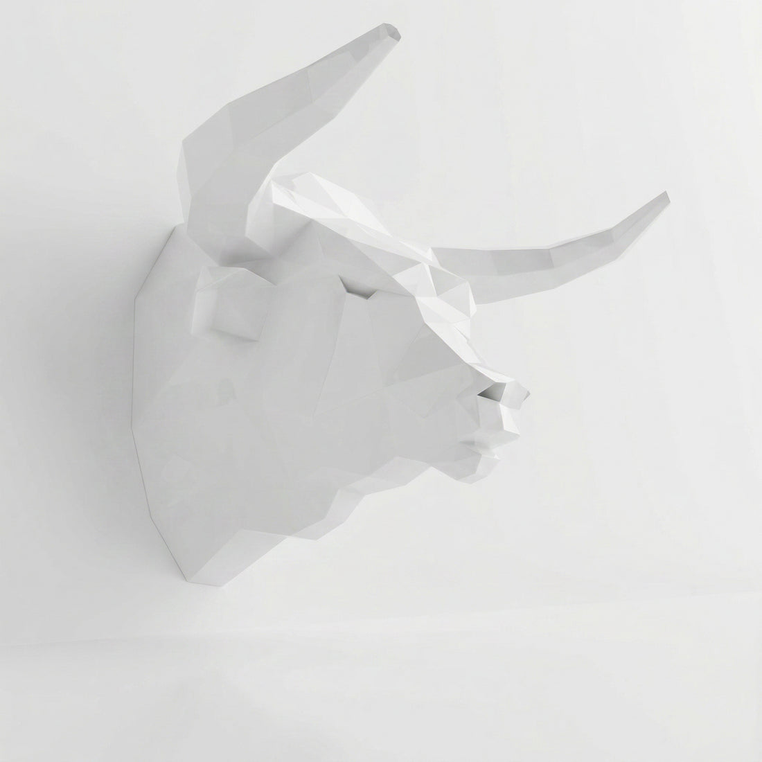 Sculpture Tête de Taureau Polygone - Sculpture Origami