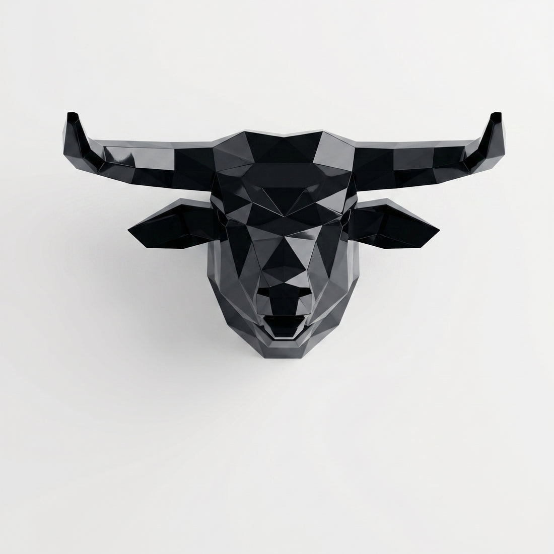 Sculpture Tête de Taureau Polygone - Sculpture Origami