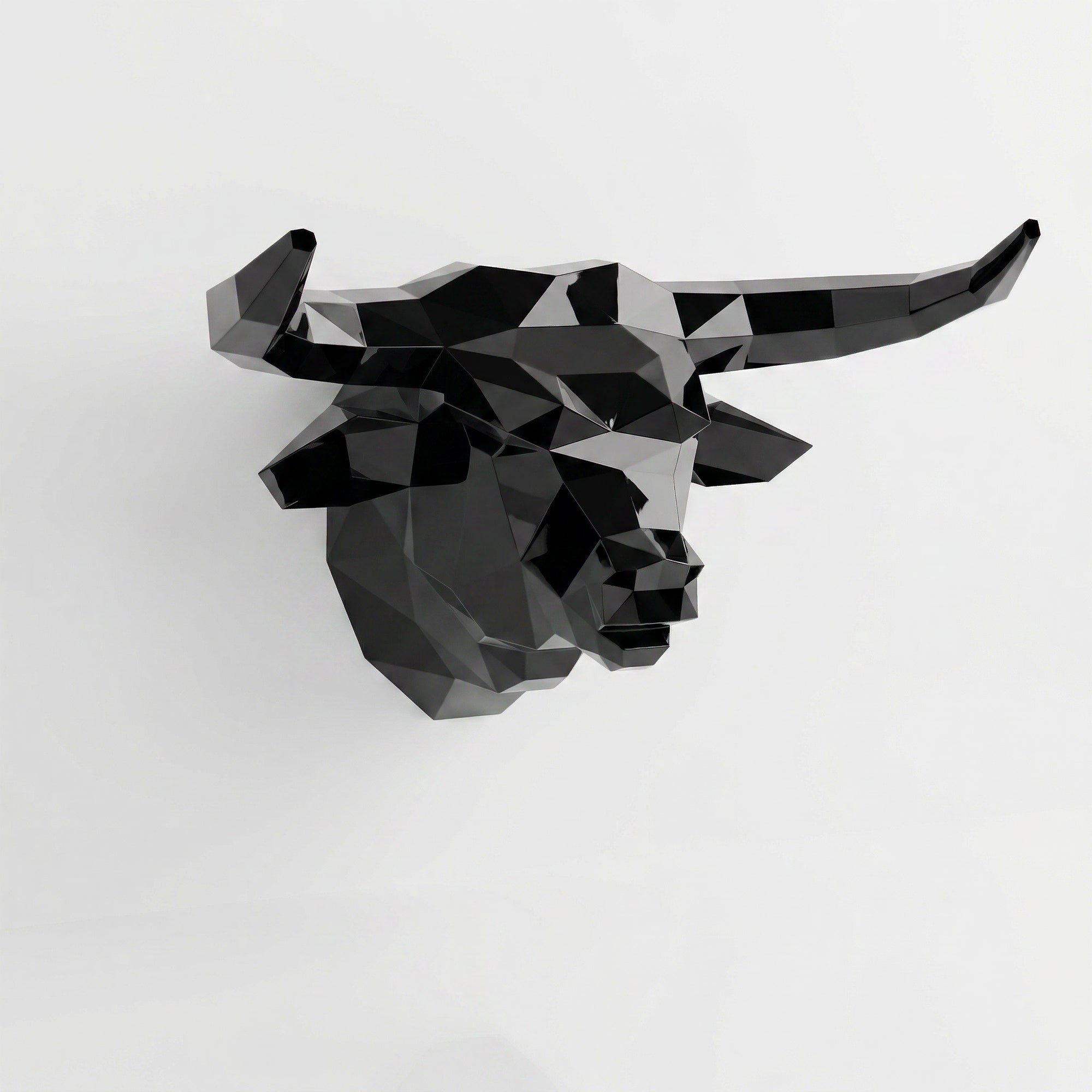 Sculpture Tête de Taureau Polygone - Sculpture Origami