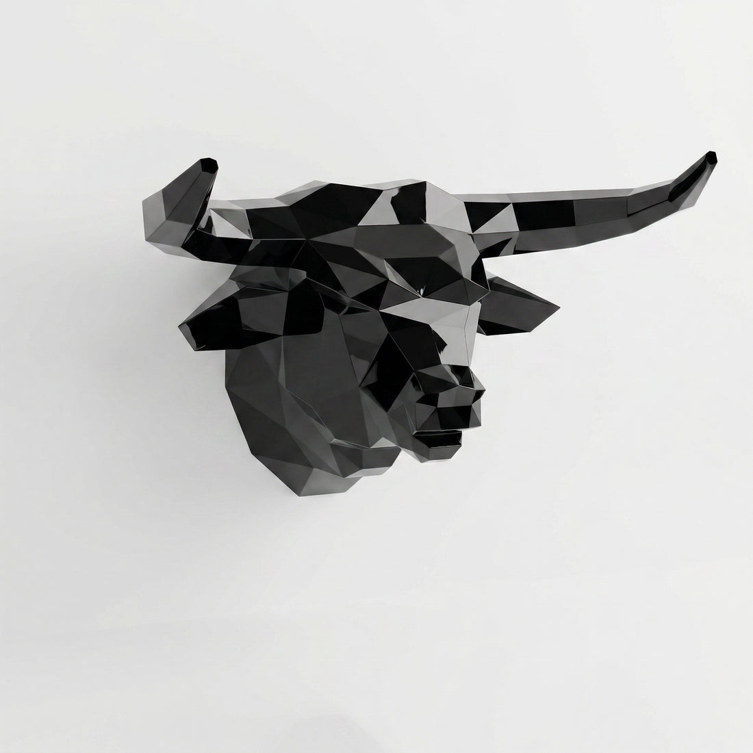 Sculpture Tête de Taureau Polygone - Sculpture Origami