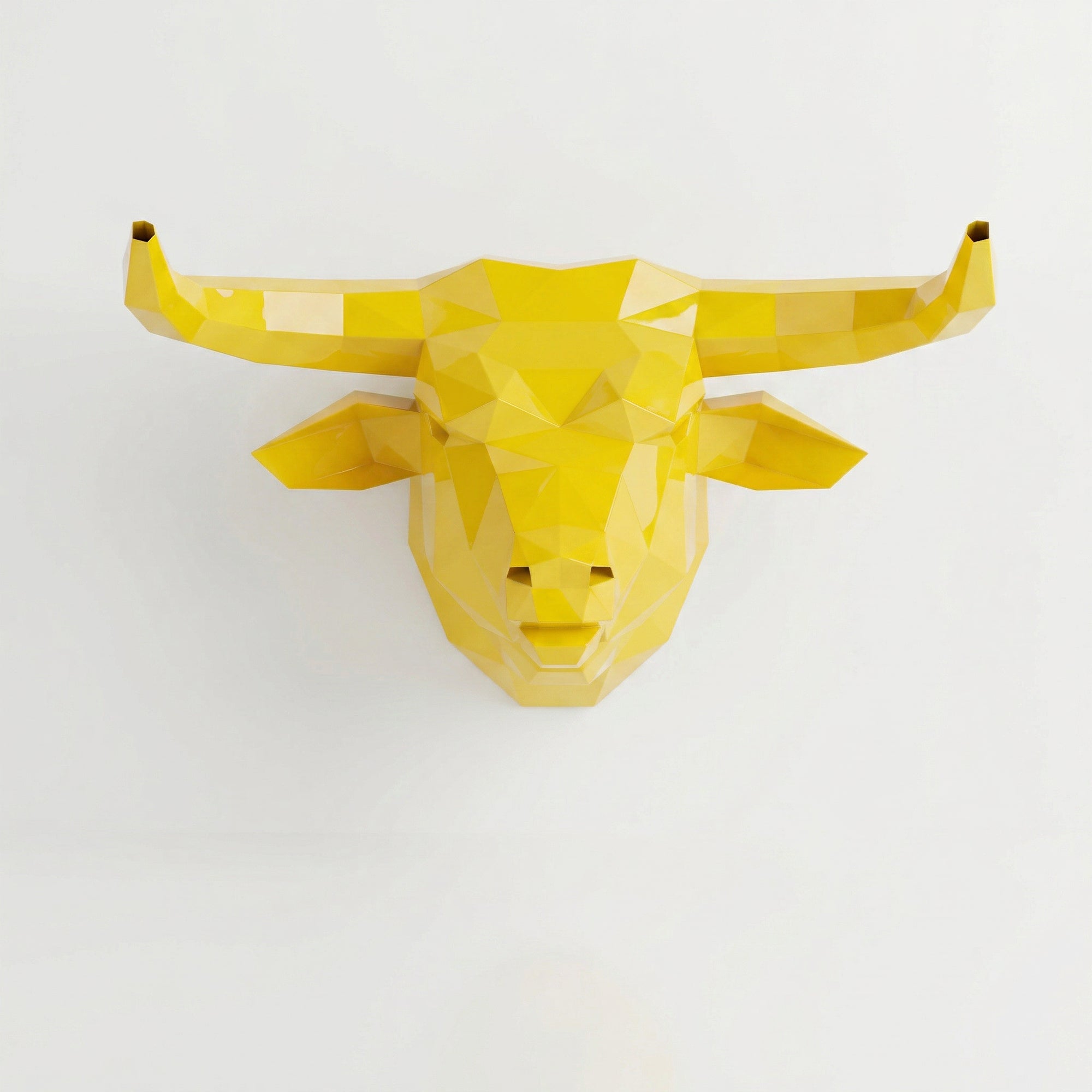 Sculpture Tête de Taureau Polygone - Sculpture Origami