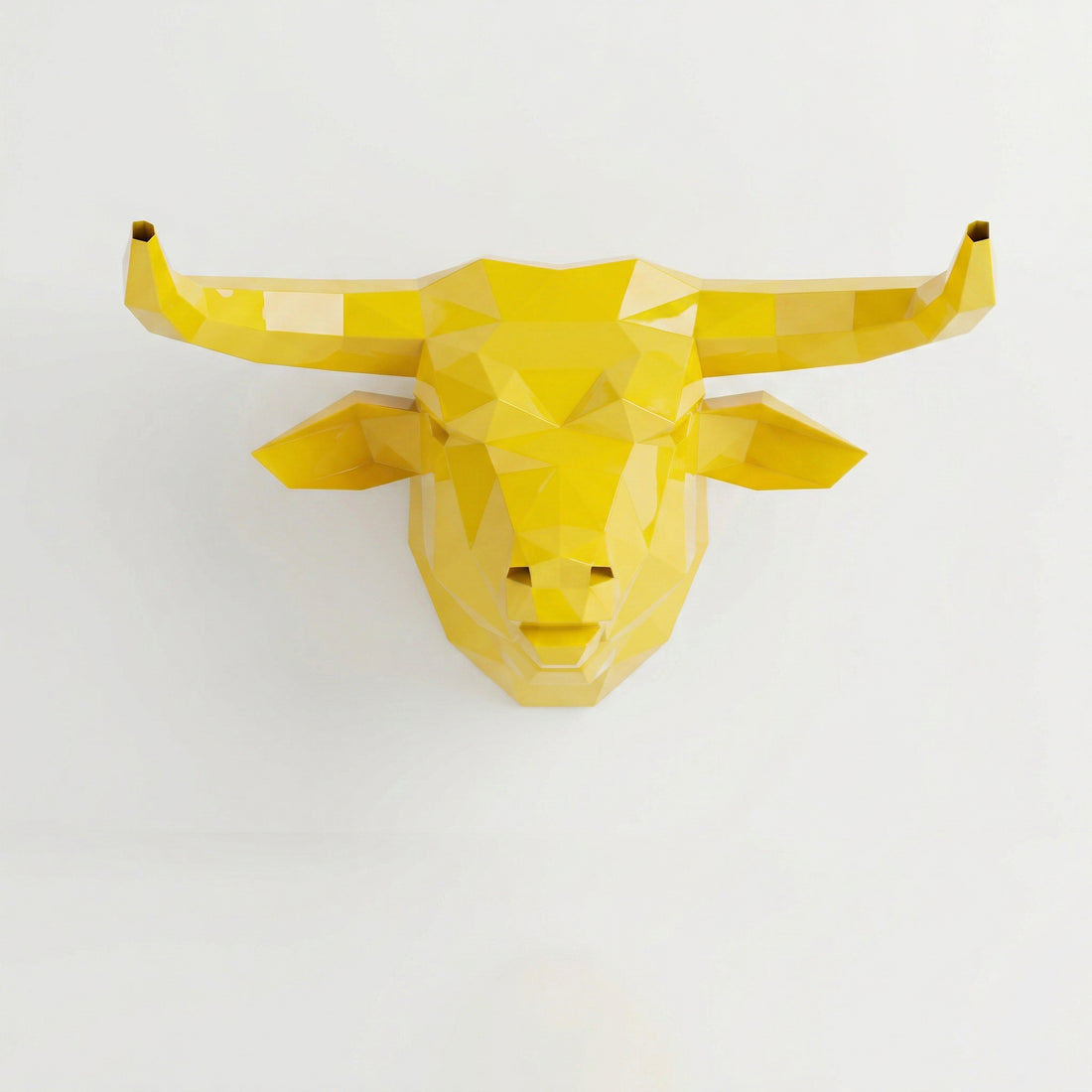 Sculpture Tête de Taureau Polygone - Sculpture Origami