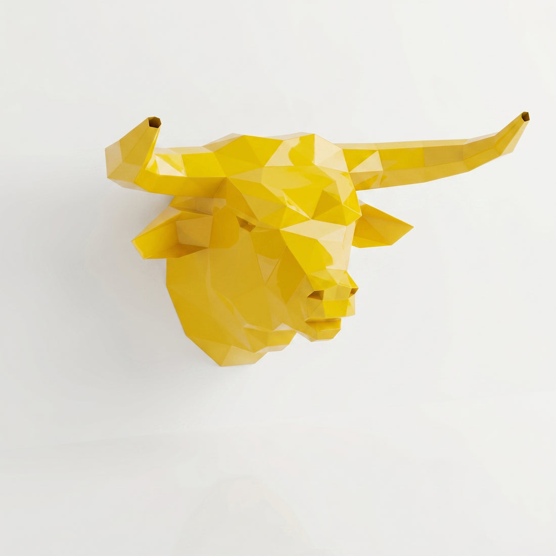 Sculpture Tête de Taureau Polygone - Sculpture Origami