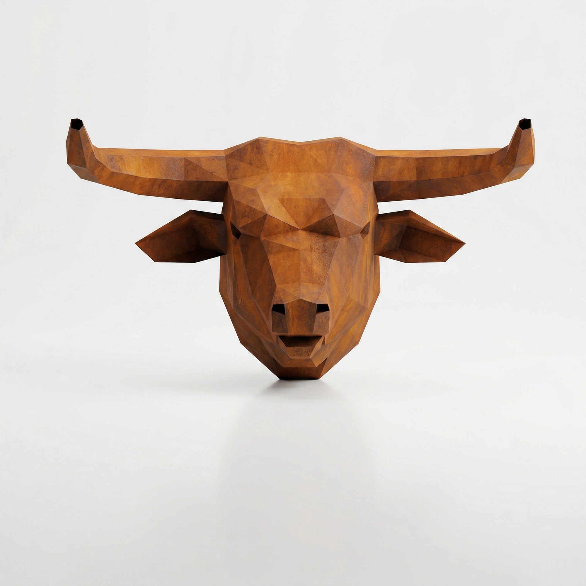 Sculpture Tête de Taureau Polygone - Sculpture Origami