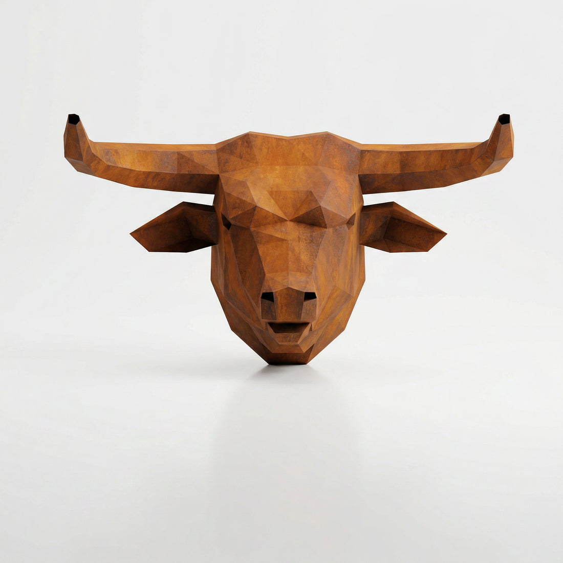 Sculpture Tête de Taureau Polygone - Sculpture Origami