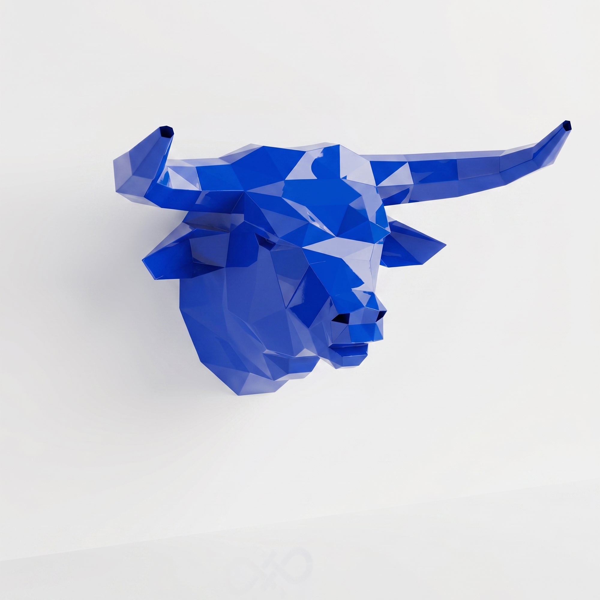Sculpture Tête de Taureau Polygone - Sculpture Origami
