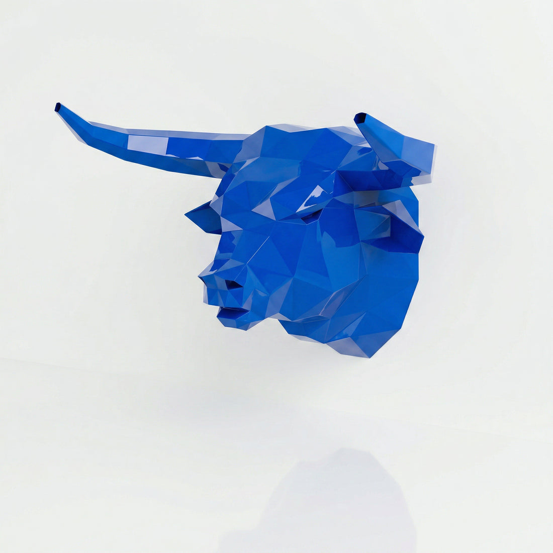 Sculpture Tête de Taureau Polygone - Sculpture Origami