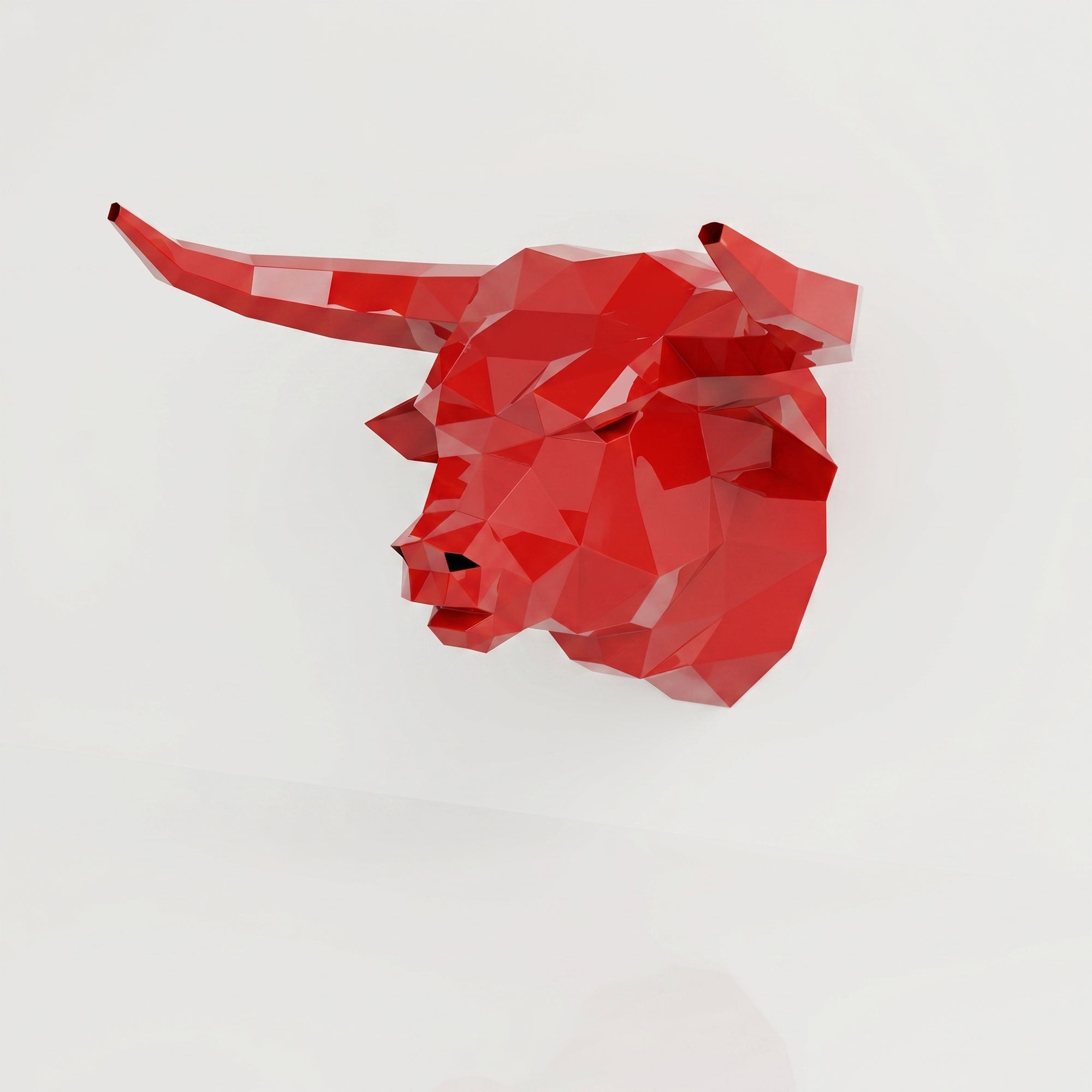 Sculpture Tête de Taureau Polygone - Sculpture Origami