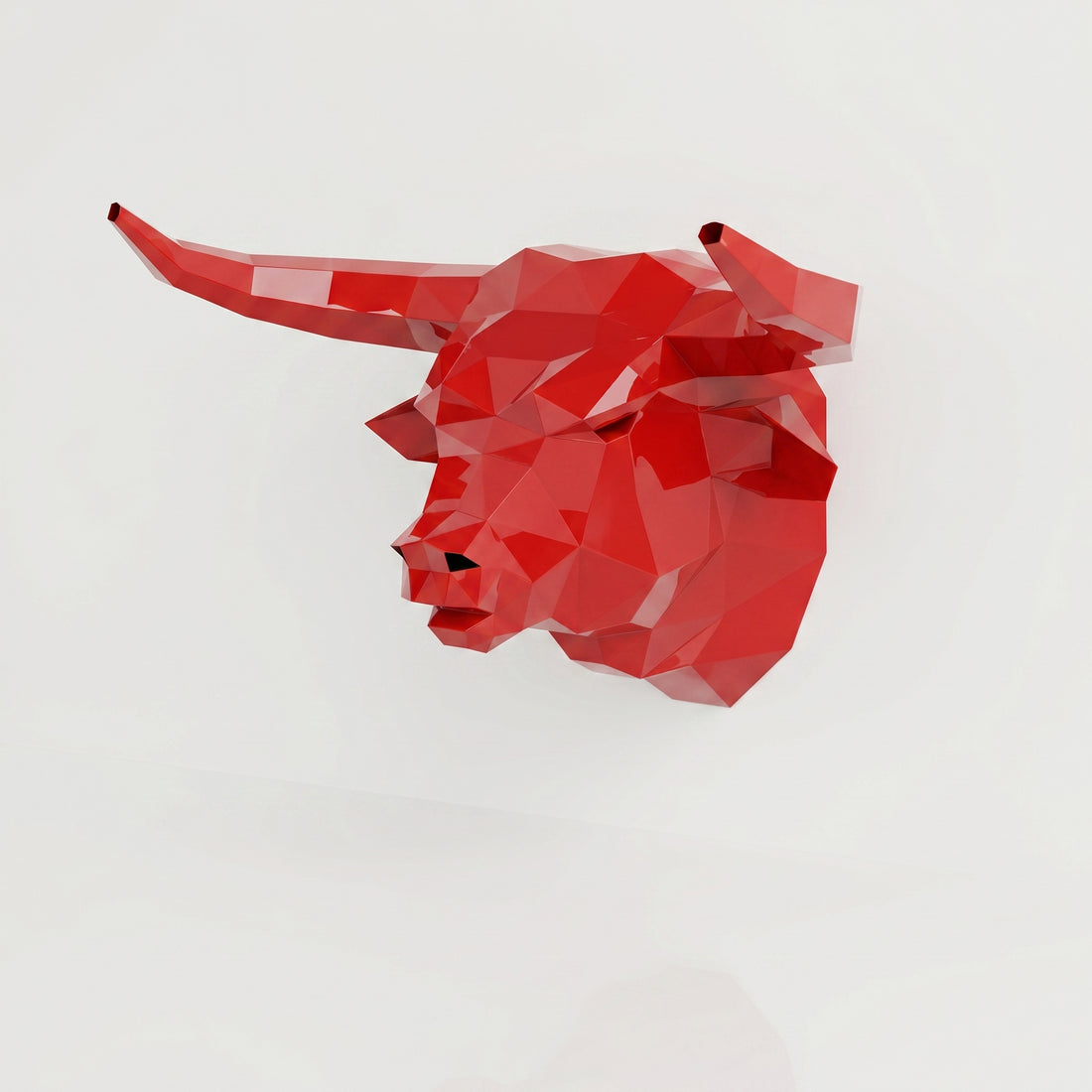 Sculpture Tête de Taureau Polygone - Sculpture Origami