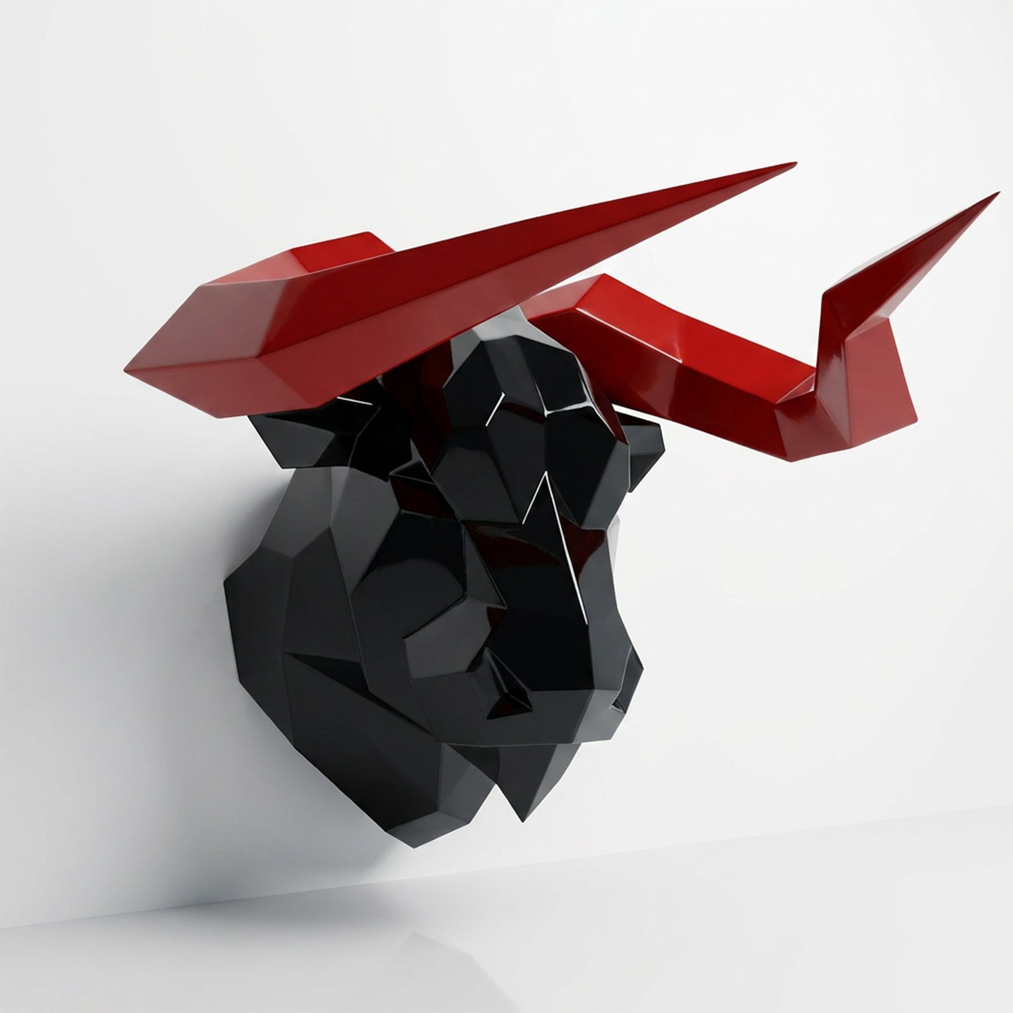 Sculpture Tête de Taureau Murale Facettée - Sculpture Origami