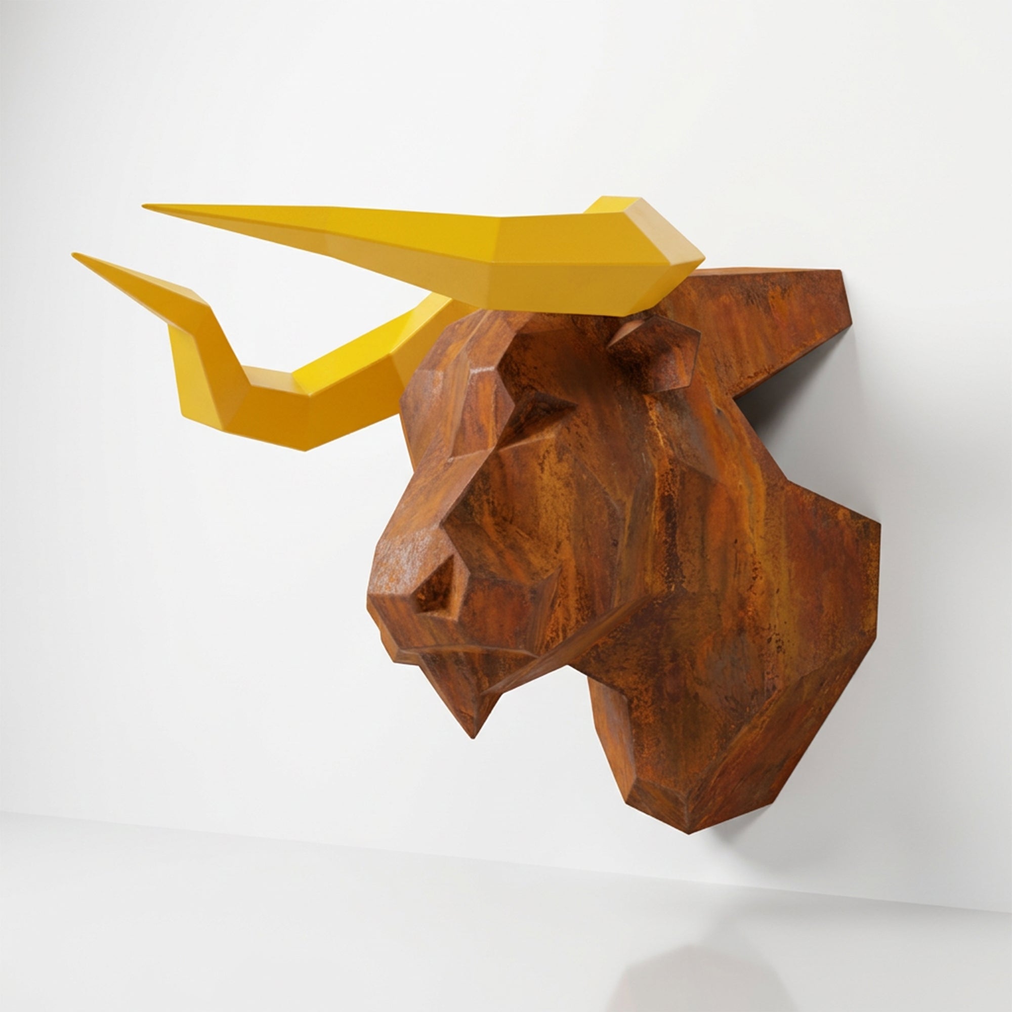 Sculpture Tête de Taureau Murale Facettée - Sculpture Origami