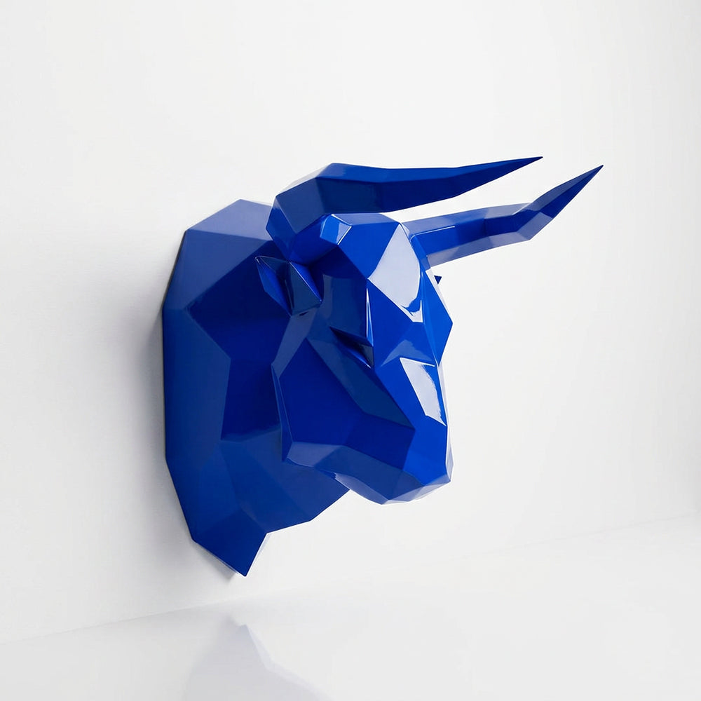 Sculpture Tête Taureau Facettée - Sculpture Origami