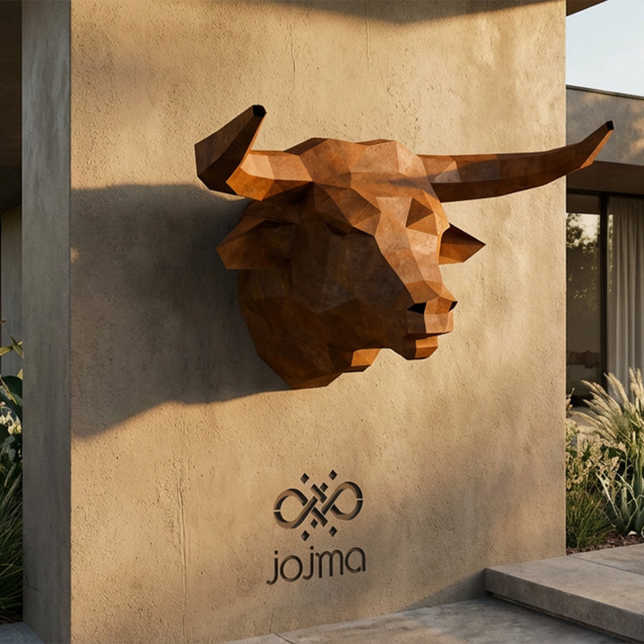 Sculpture Tête de Taureau Polygone - Sculpture Origami