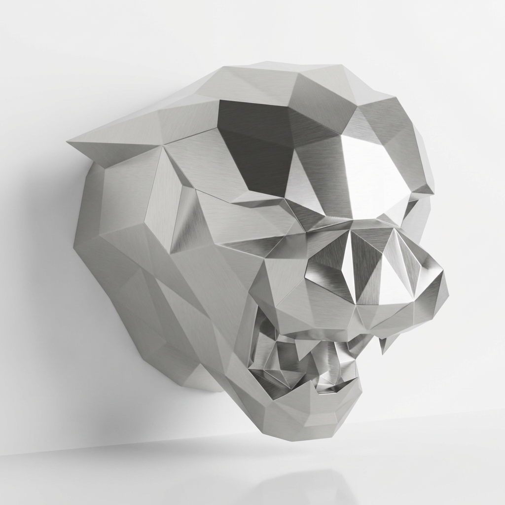Sculpture Tête de Tigre Design Géométrique Abstrait - Sculpture Origami