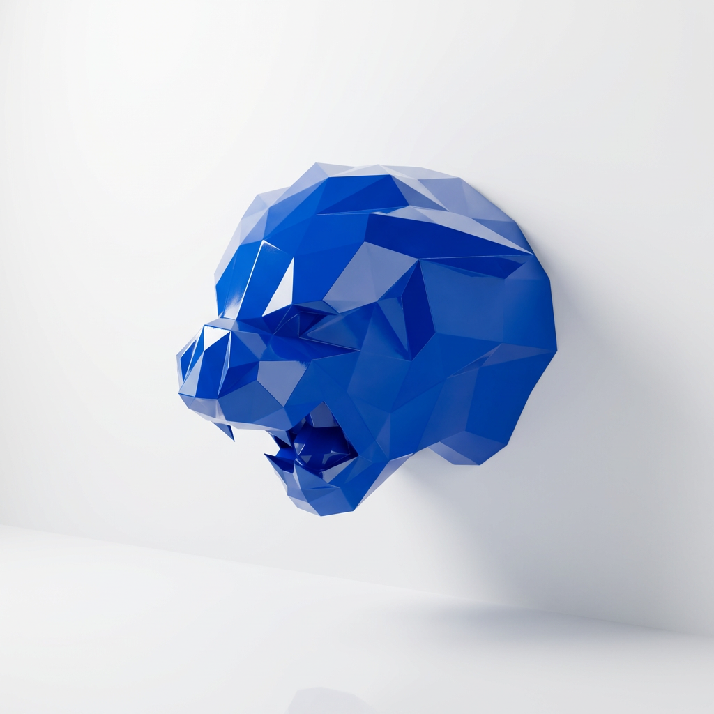 Sculpture Tête de Tigre Design Géométrique Abstrait - Sculpture Origami