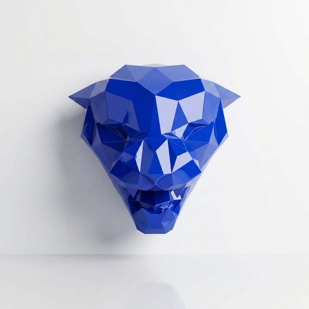 Sculpture Tête de Tigre Design Géométrique Abstrait - Sculpture Origami