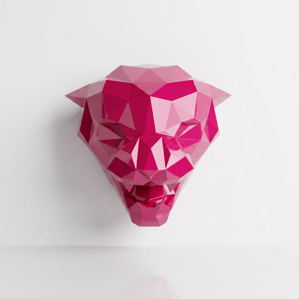 Sculpture Tête de Tigre Design Géométrique Abstrait - Sculpture Origami