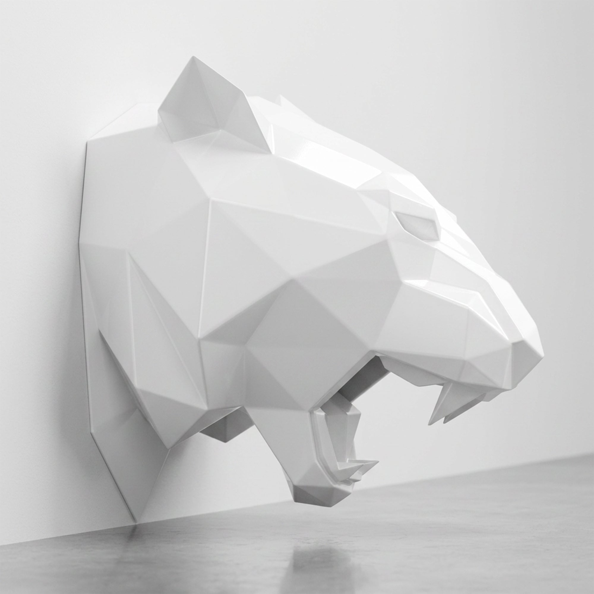Sculpture Tête de Tigre Design Rugissante - Sculpture Origami