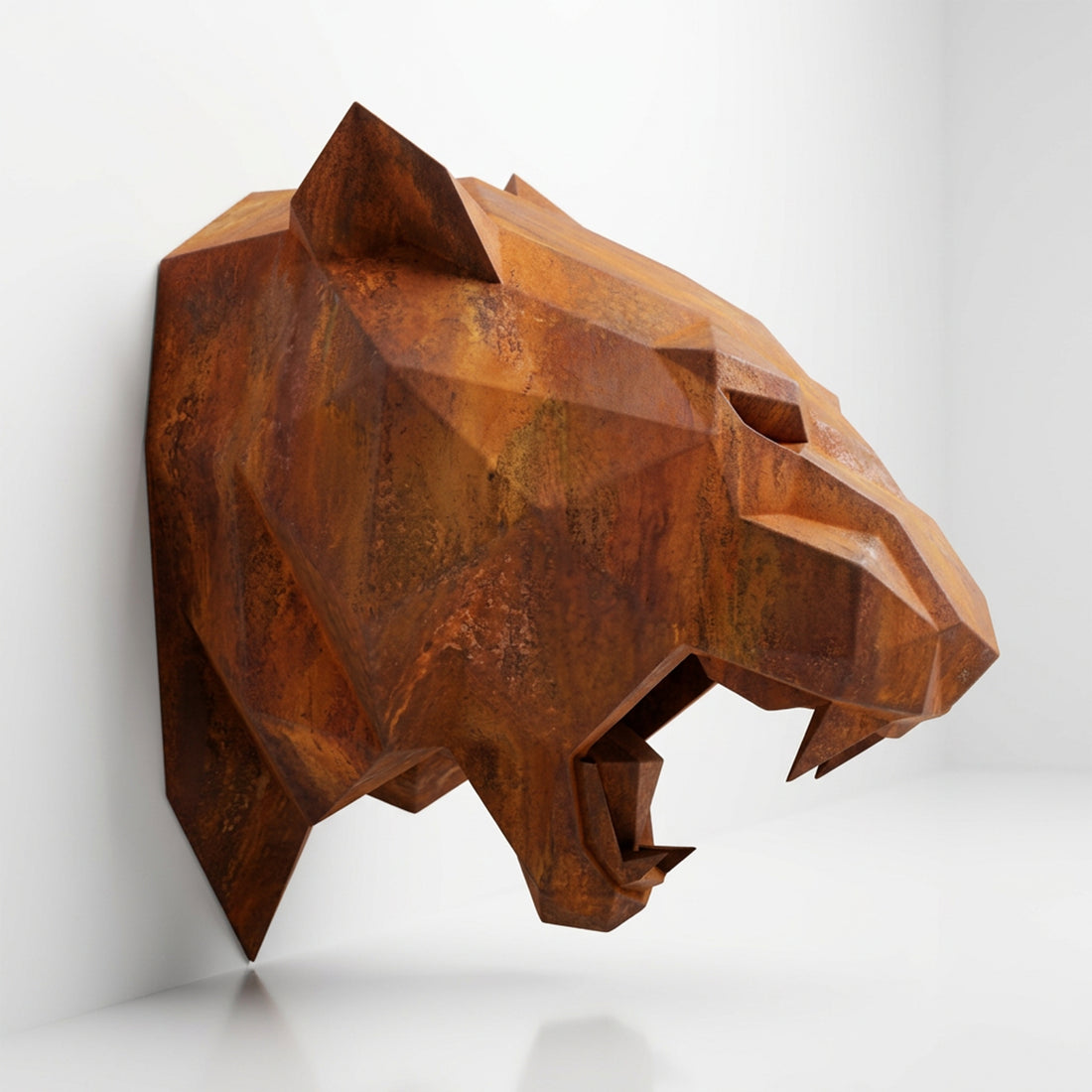Sculpture Tête de Tigre Design Rugissante - Sculpture Origami