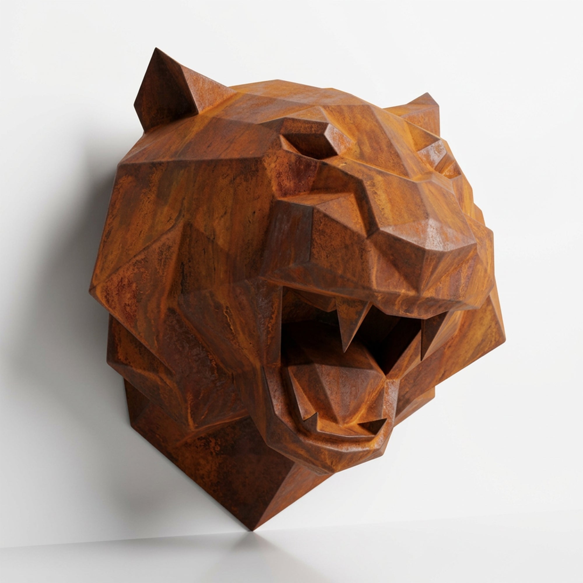 Sculpture Tête de Tigre Design Rugissante - Sculpture Origami
