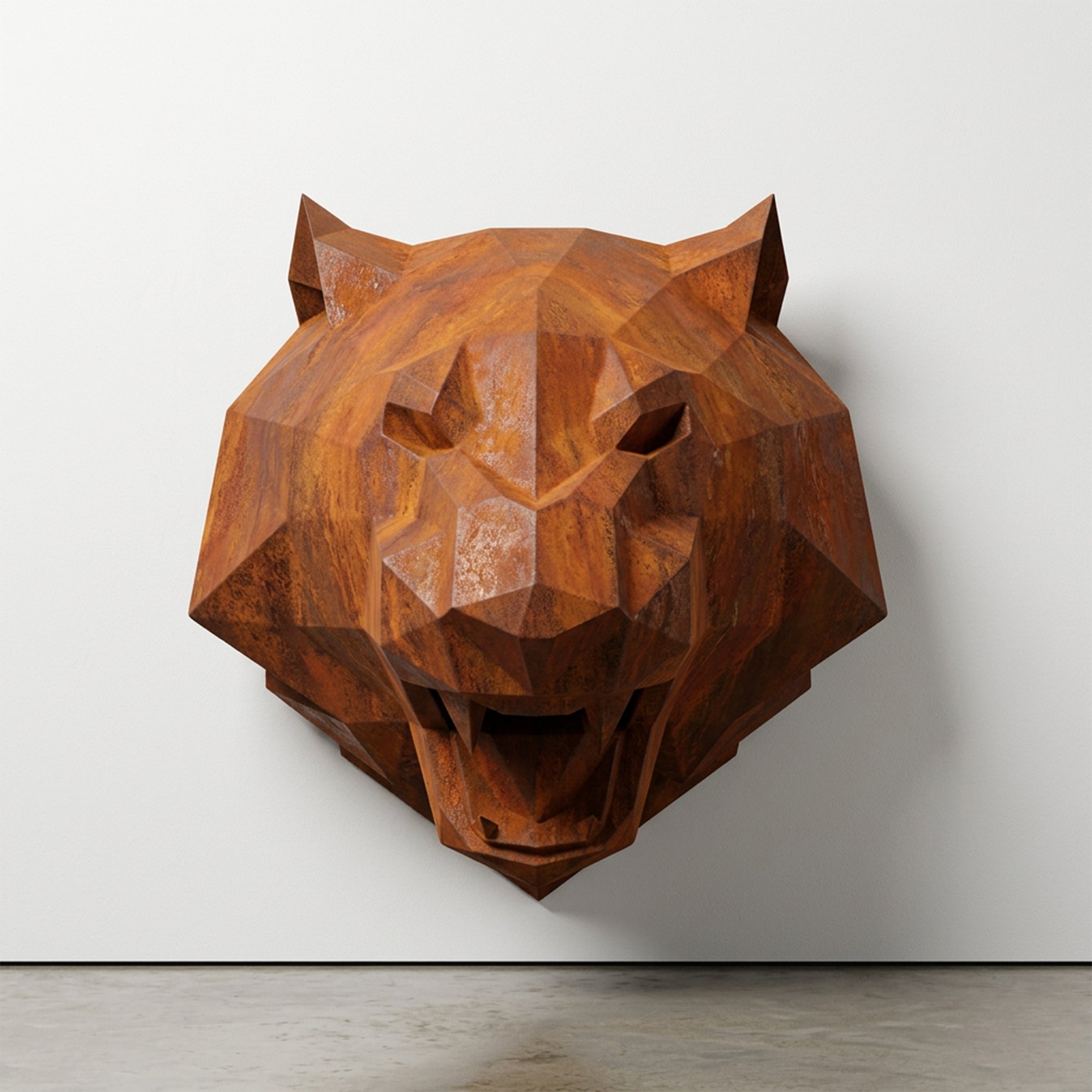 Sculpture Tête de Tigre Design Rugissante - Sculpture Origami