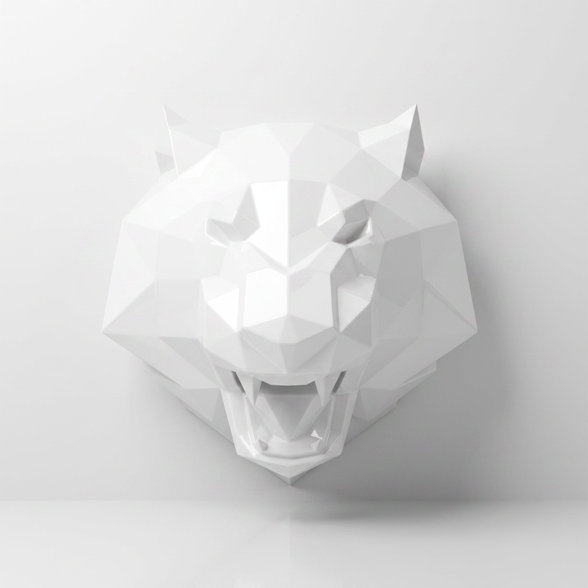 Sculpture Tête de Tigre Design Rugissante - Sculpture Origami