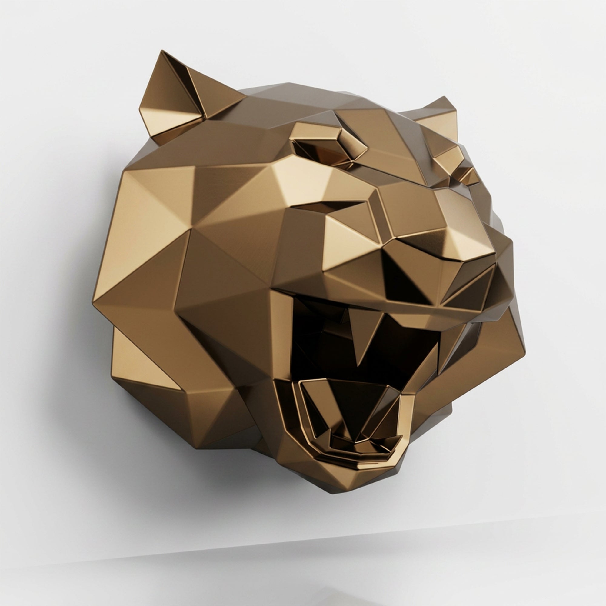 Sculpture Tête de Tigre Design Rugissante - Sculpture Origami