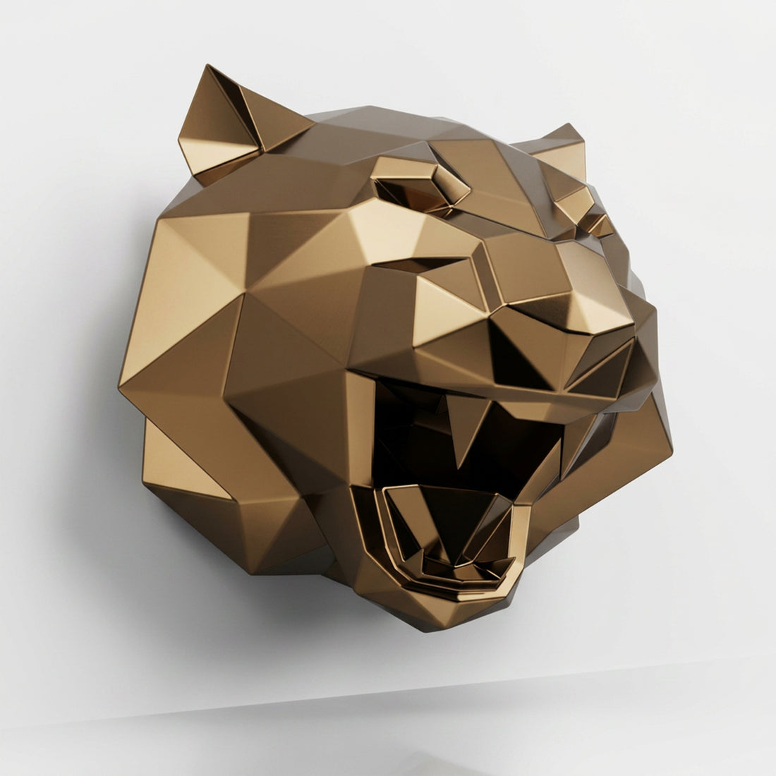 Sculpture Tête de Tigre Design Rugissante - Sculpture Origami