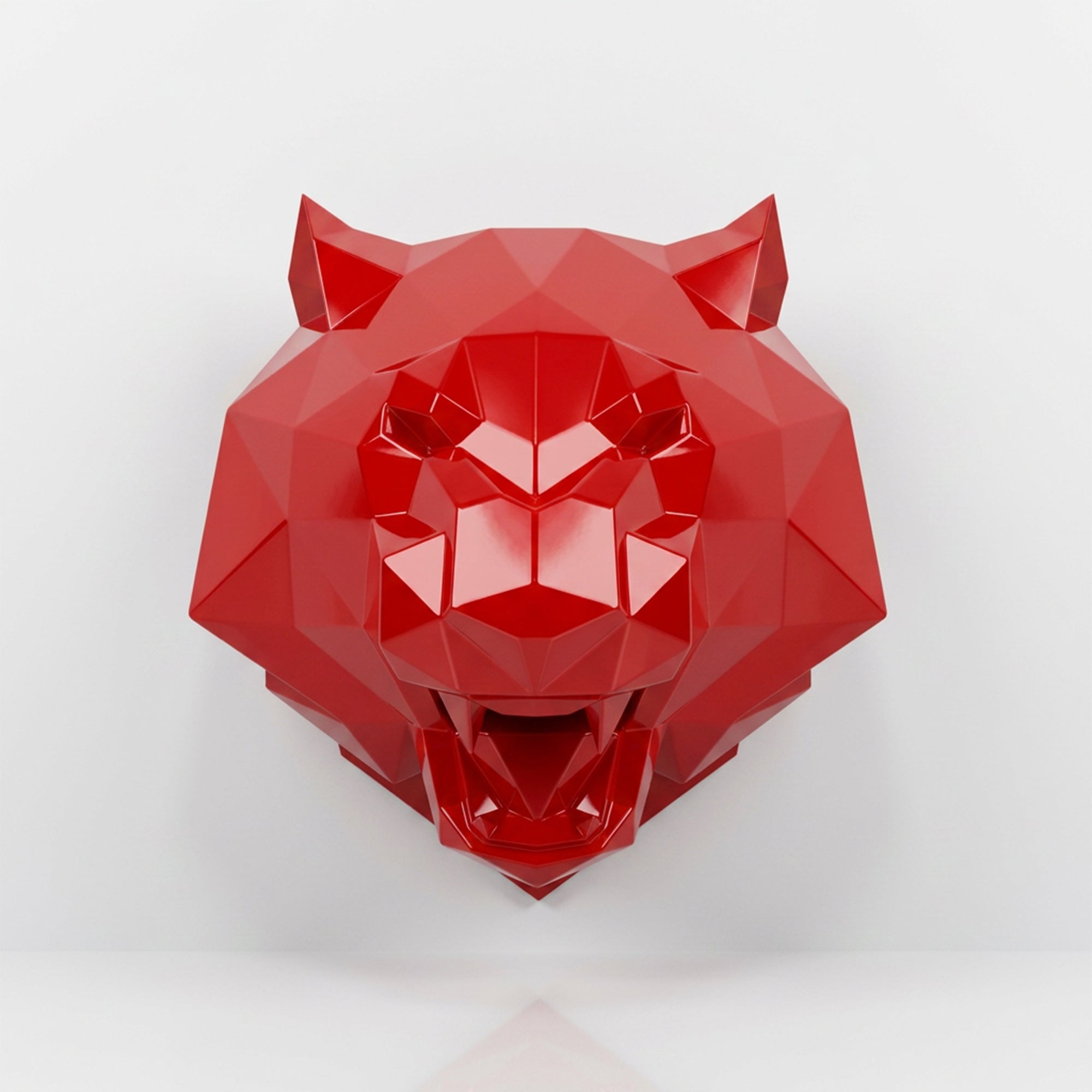 Sculpture Tête de Tigre Design Rugissante - Sculpture Origami