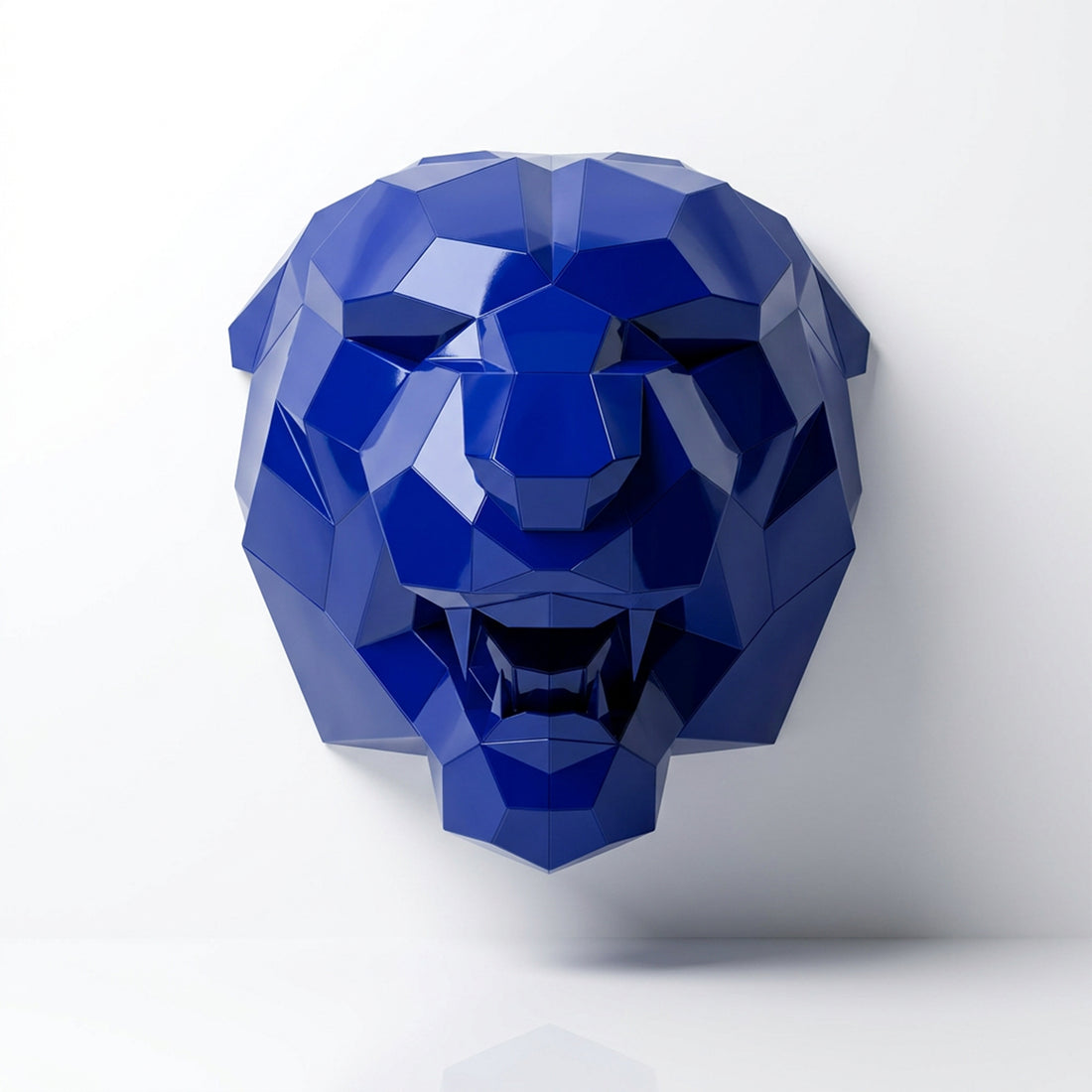 Sculpture Tête de Tigre Rugissante Facettée - Sculpture Origami
