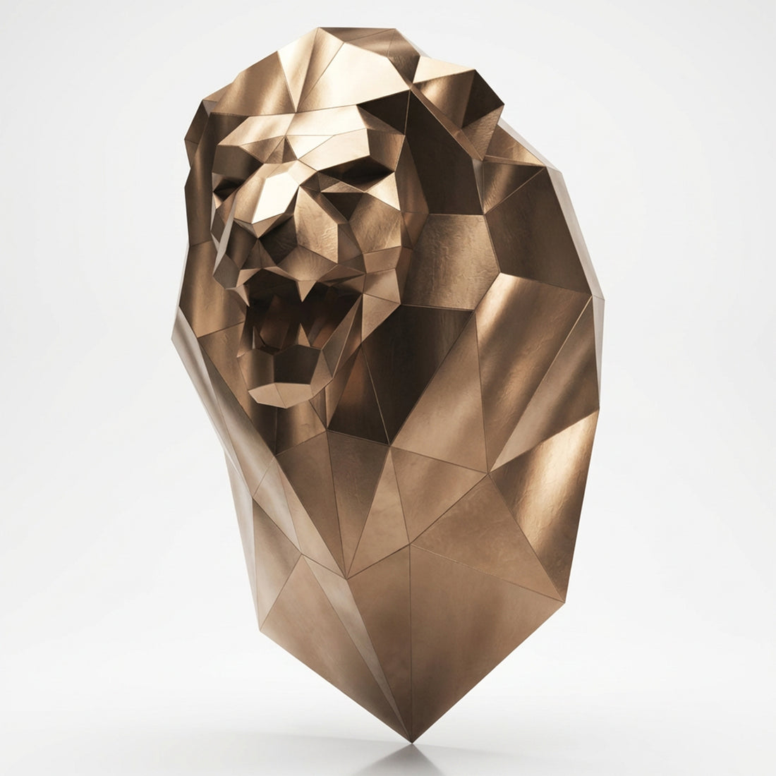 Sculpture Tête de Lion Murale Facettée - Sculpture Origami