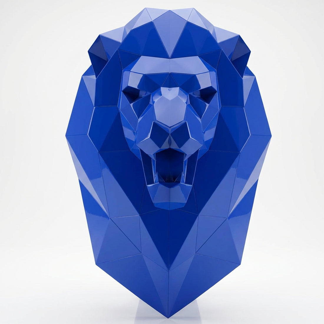 Sculpture Tête de Lion Murale Facettée - Sculpture Origami