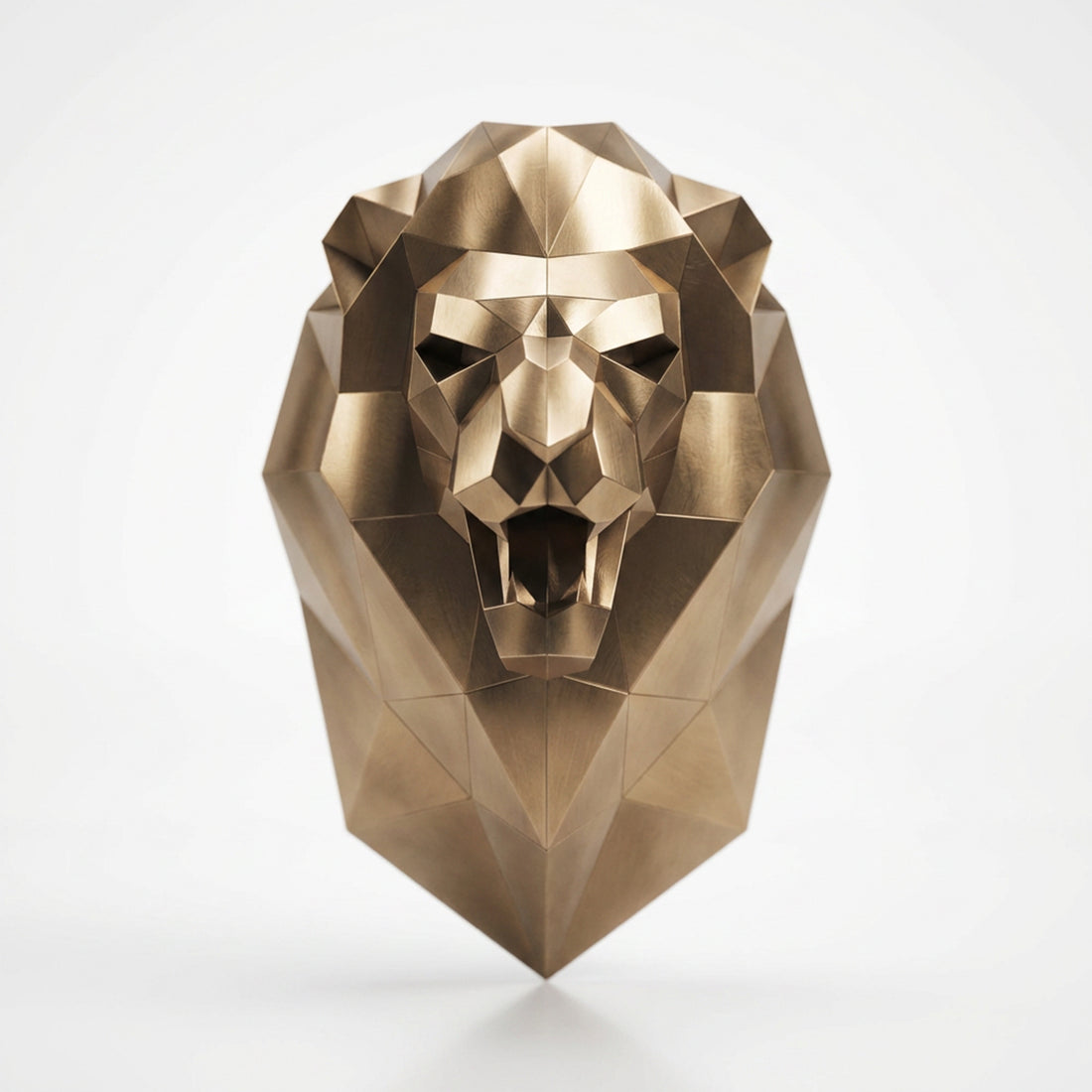 Sculpture Tête de Lion Murale Facettée - Sculpture Origami